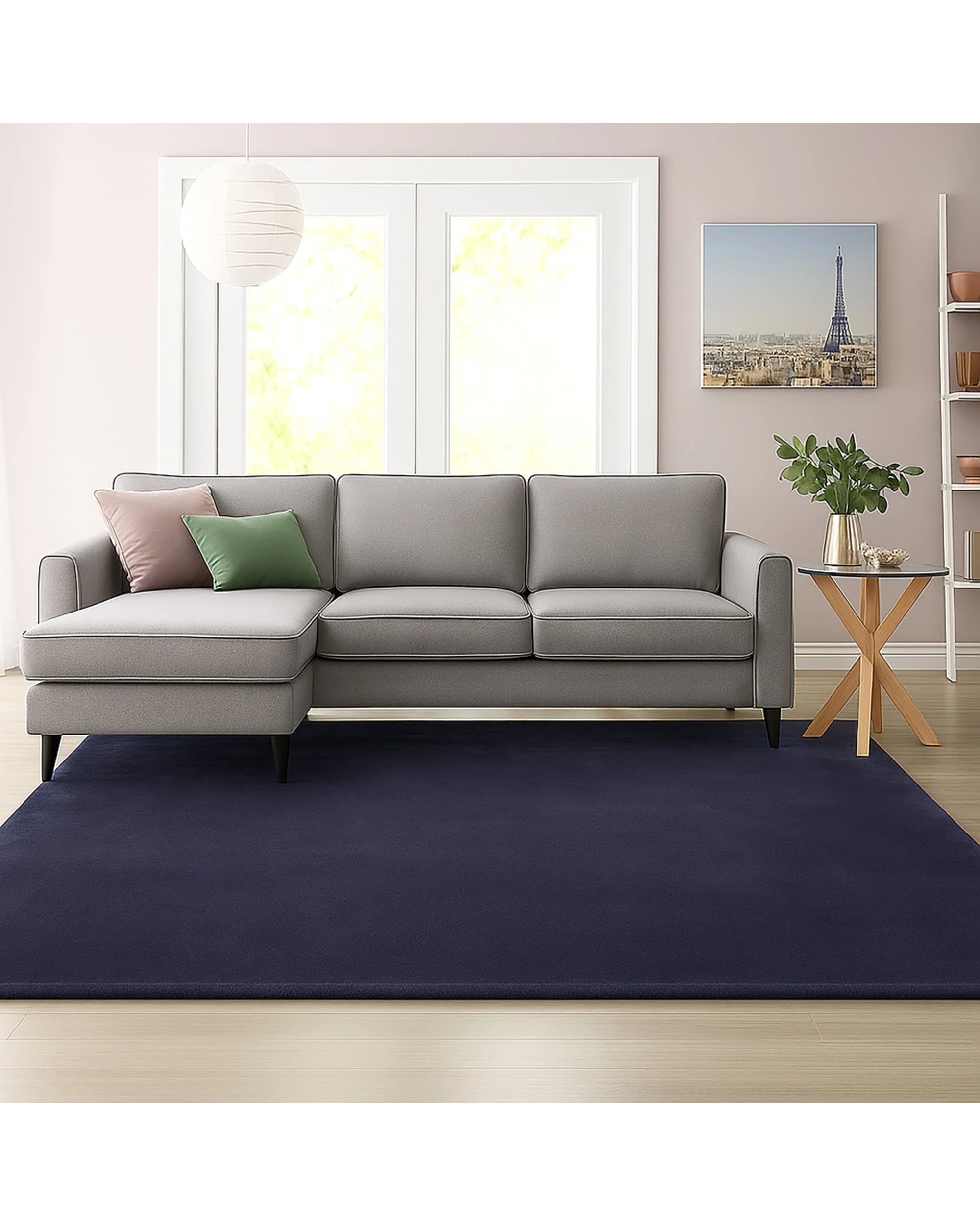 2 Urban Style Plush Rabbit Fur Rug Soft 10mm Pile Canvas Home Decor 240x340cm - Charcoal, 2 of 5