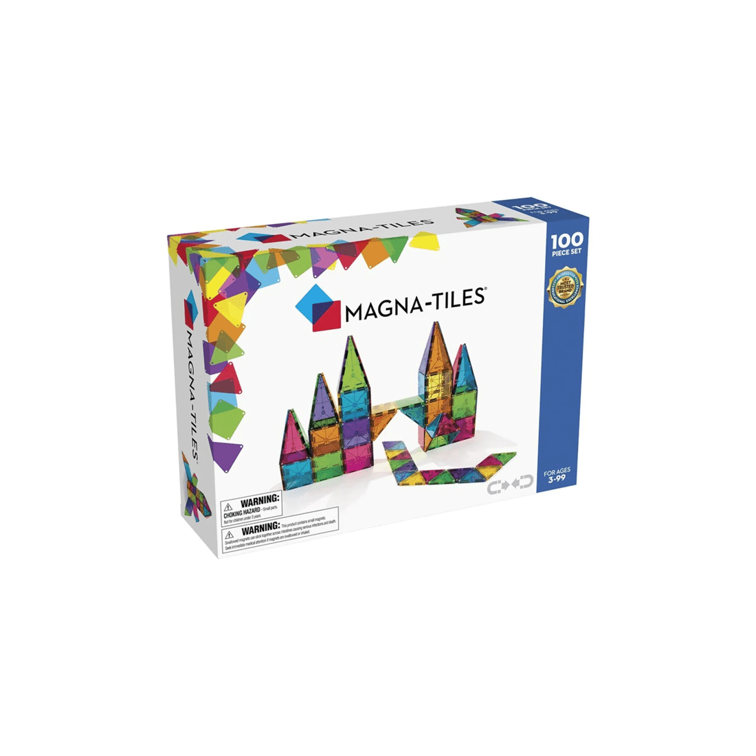 1 Magna-tiles Classic 100 Piece Magnetic Construction Toy Set 3 Years Plus. - Multi, 1 of 3