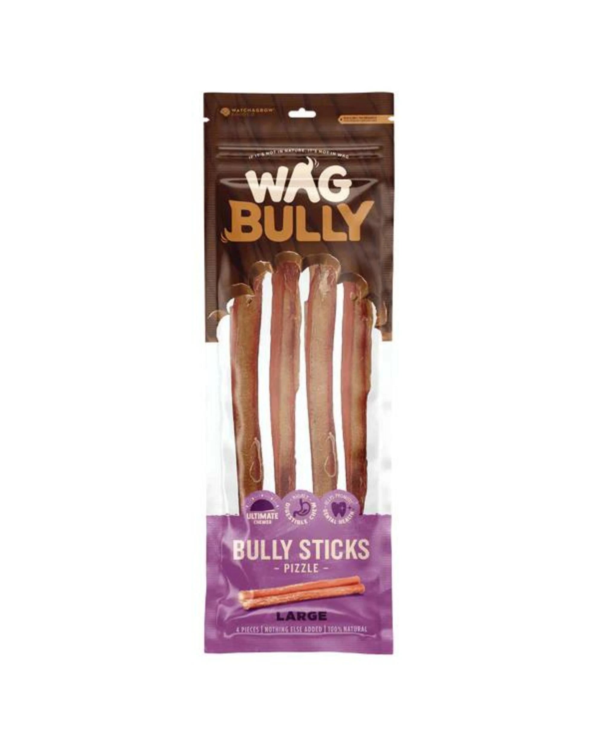 1 Wag Bully Stick Large 4 Pack, 1 of 2