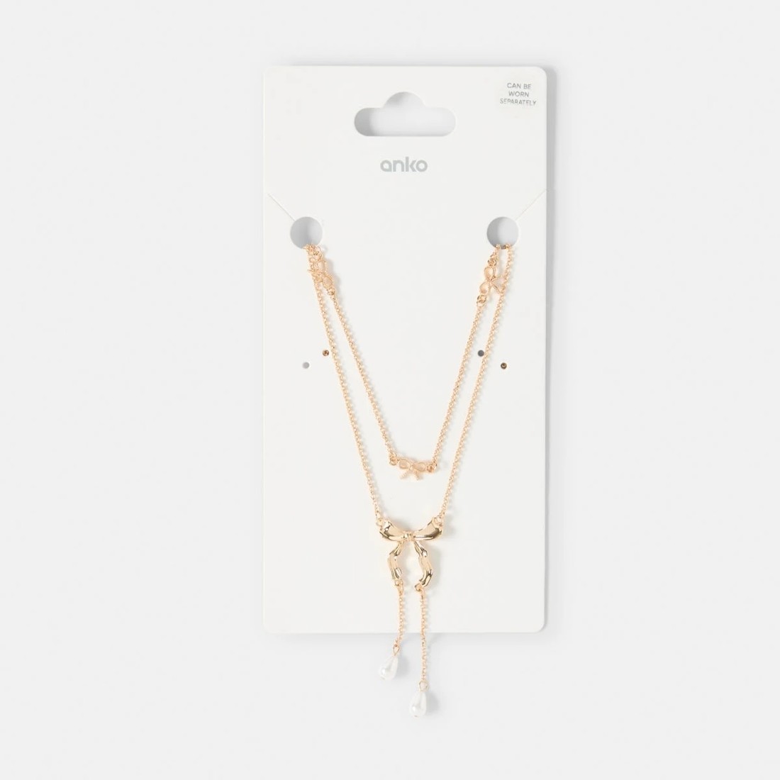4 2 Pack Bow Lariat Necklace - Gold Tone, 4 of 4