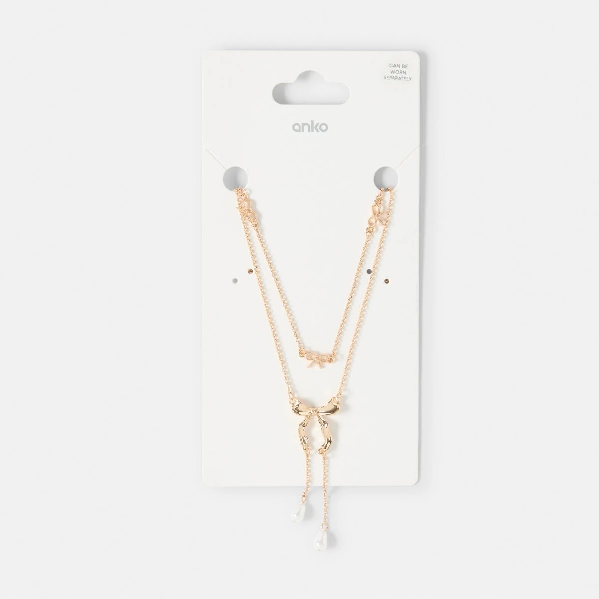 4 2 Pack Bow Lariat Necklace - Gold Tone, 4 of 4