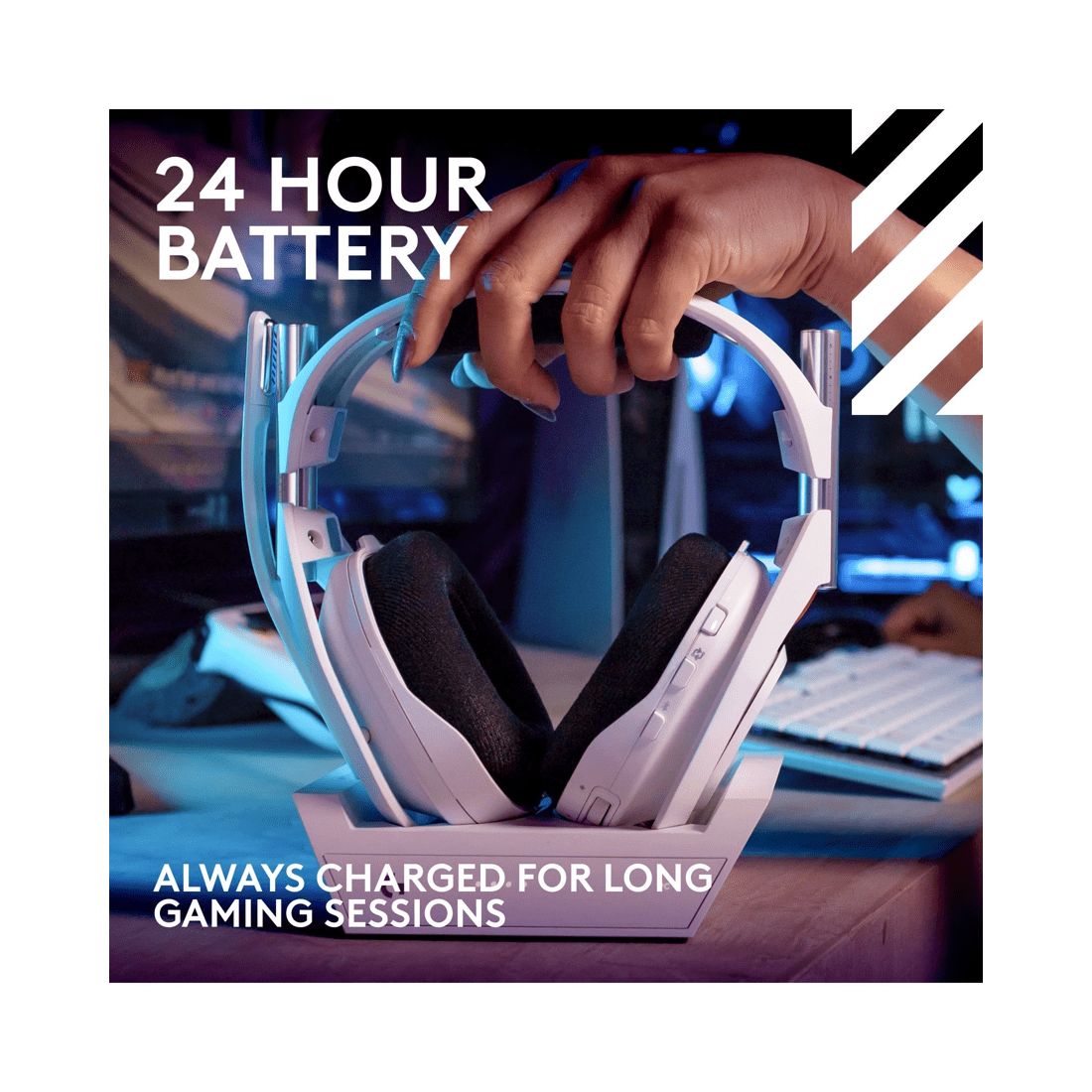 9 Logitech G Astro A50 LIGHTSPEED Wireless Gaming Headset + Base Station - White, 9 of 10