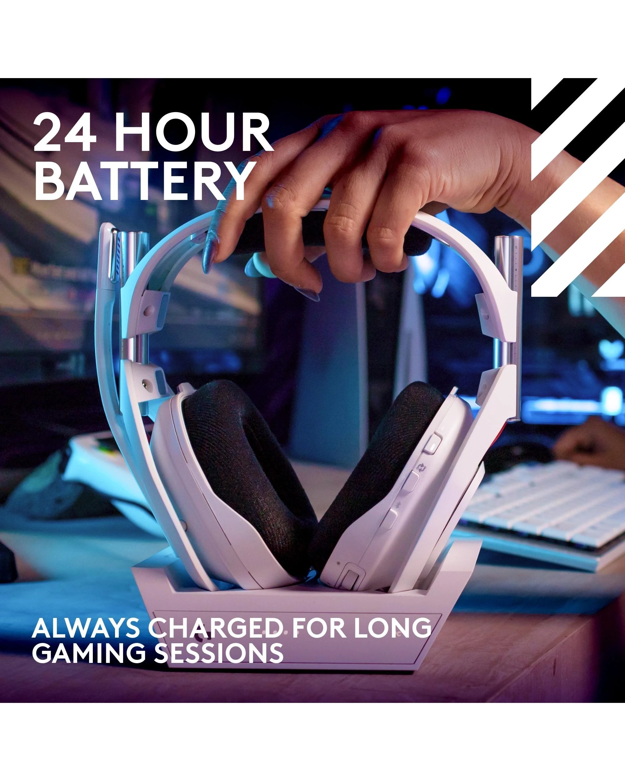 9 Logitech G Astro A50 LIGHTSPEED Wireless Gaming Headset + Base Station - White, 9 of 10