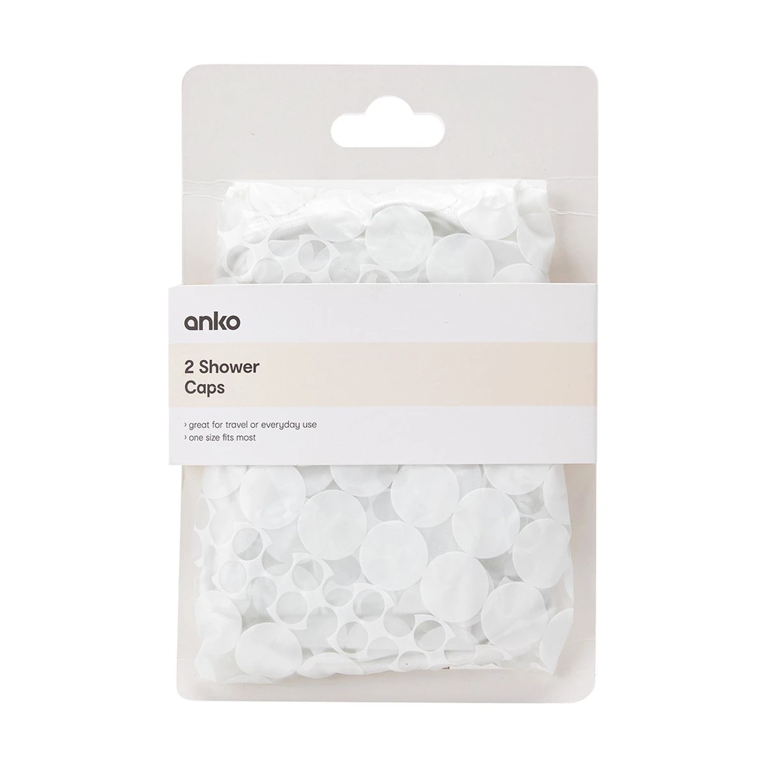 1 2 Pack White Shower Caps, 1 of 5