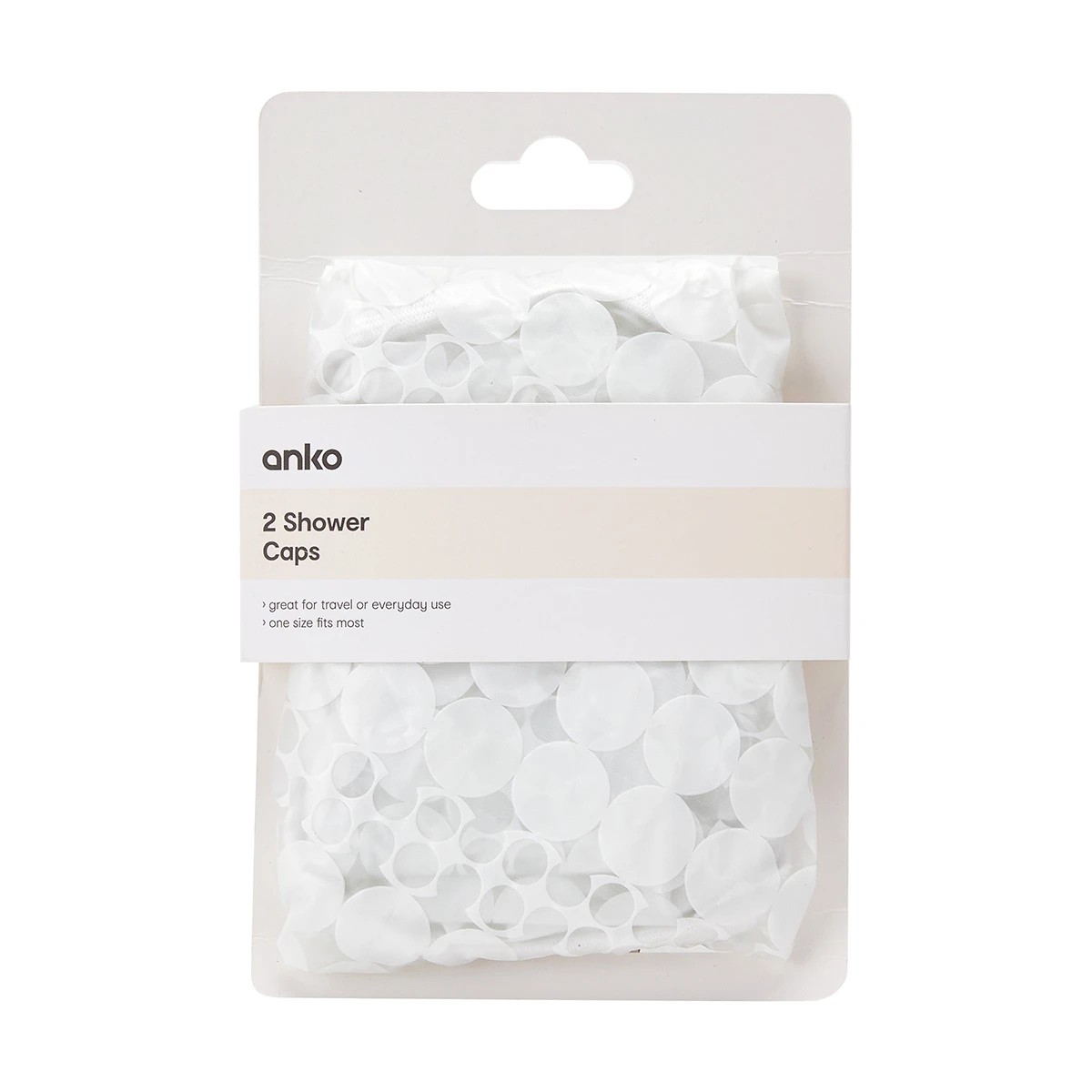 1 2 Pack White Shower Caps, 1 of 5