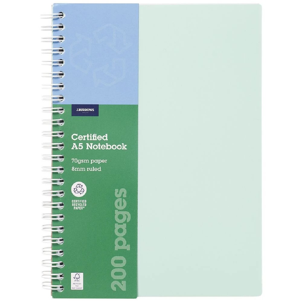 1 J.Burrows A5 PP Notebook 200 Page Teal, 1 of 3
