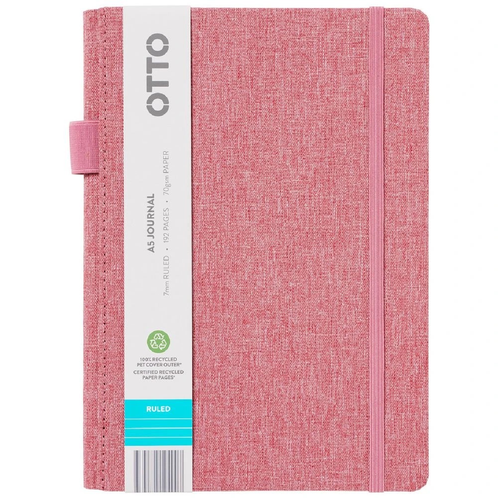 1 Otto A5 PET Journal 192 Pages Red, 1 of 3