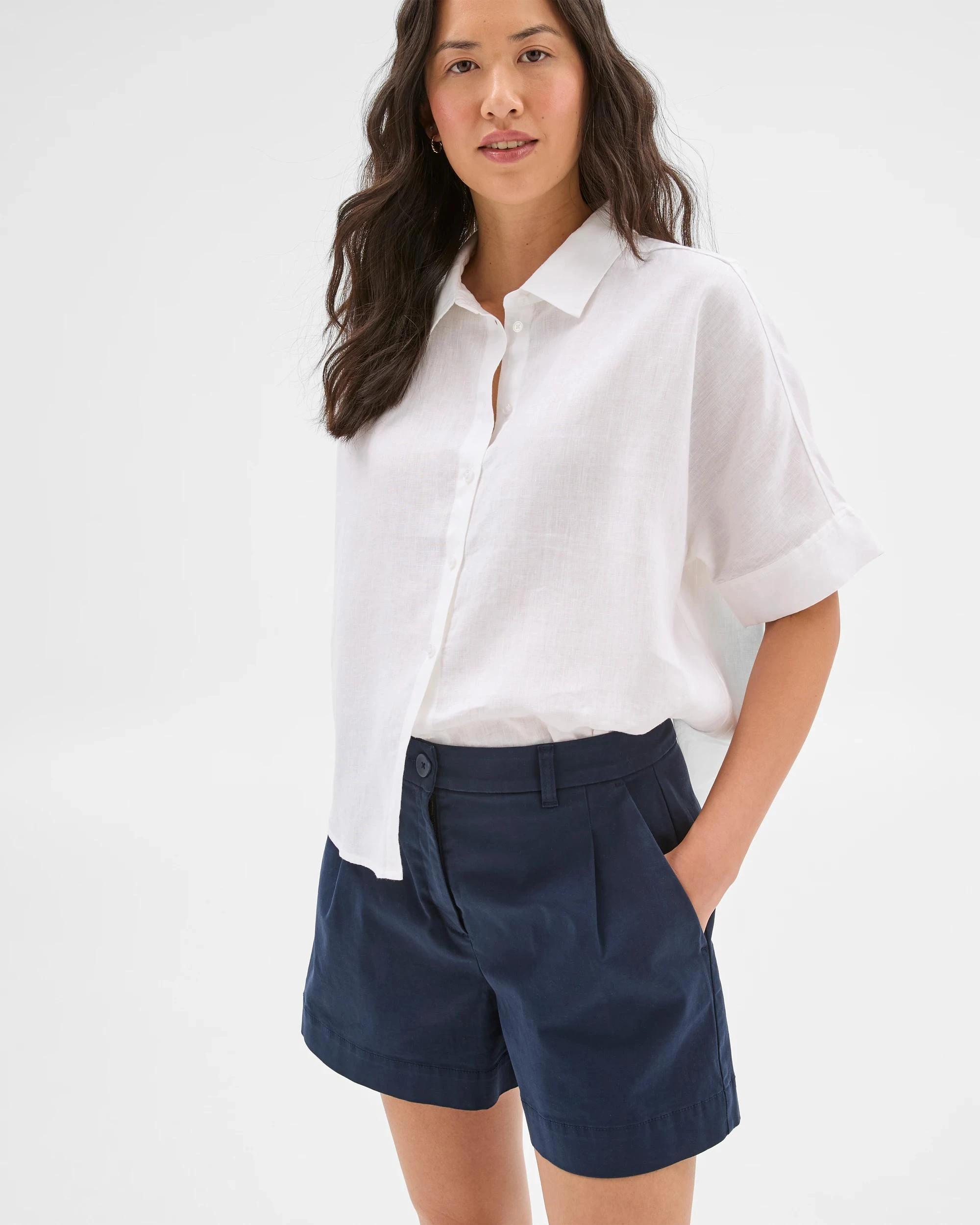 2 Target Australian Cotton Pleat Front Shorts NAVY BLUE, 2 of 7