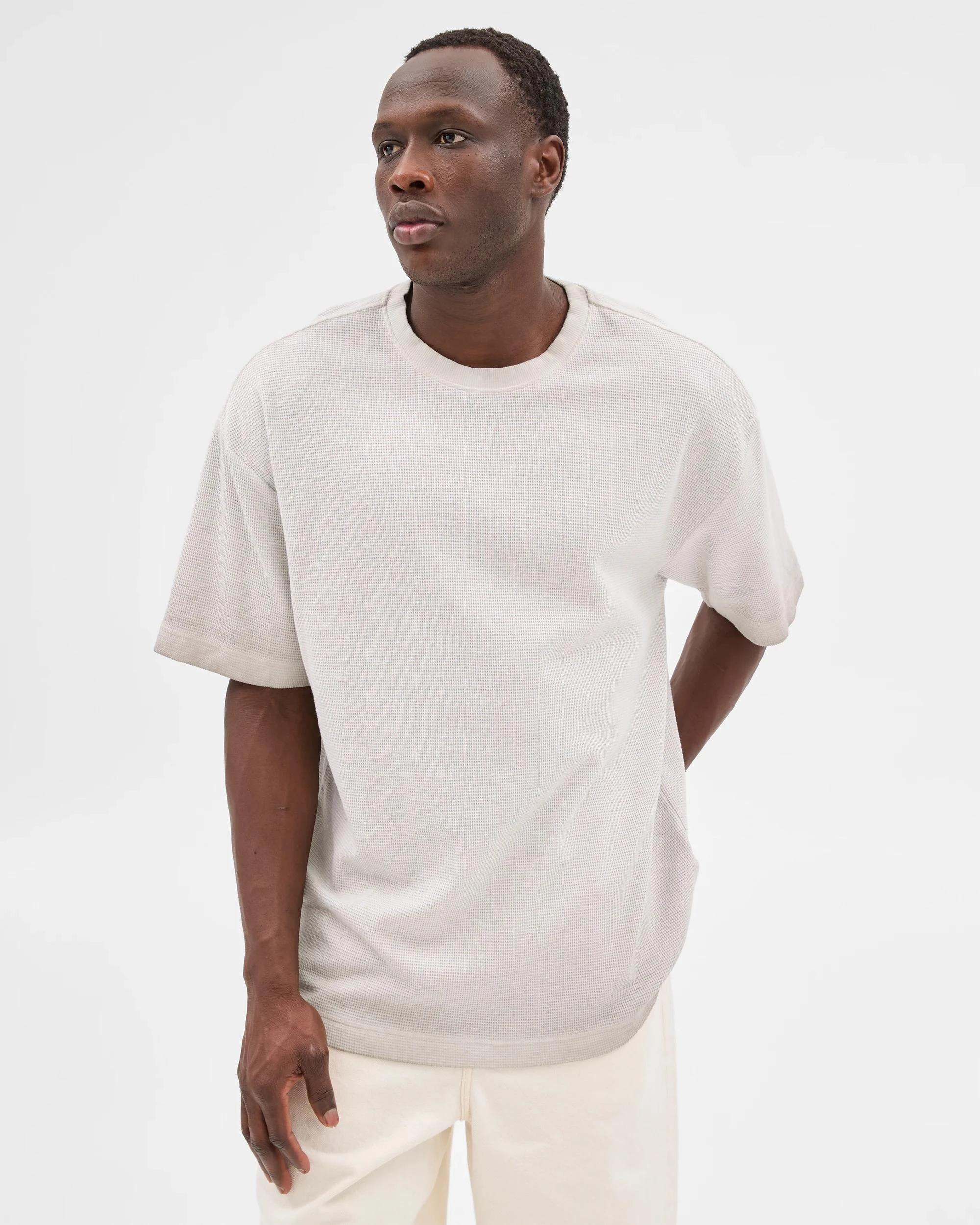 1 Commons Australian Cotton Blend Waffle T-Shirt ALLOY, 1 of 5