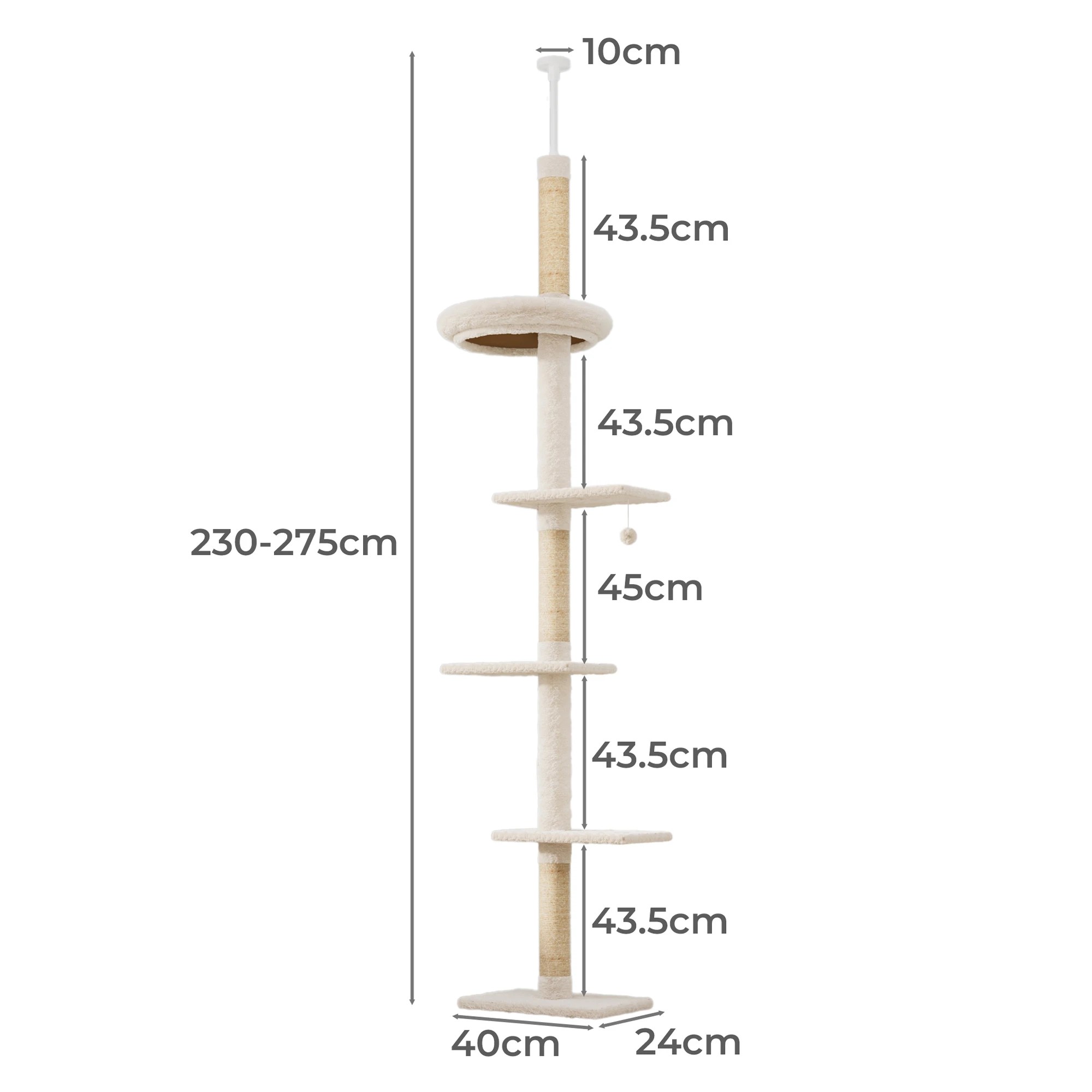 2 Pawz Cat Tree 5-tier 230-275cm, 2 of 6