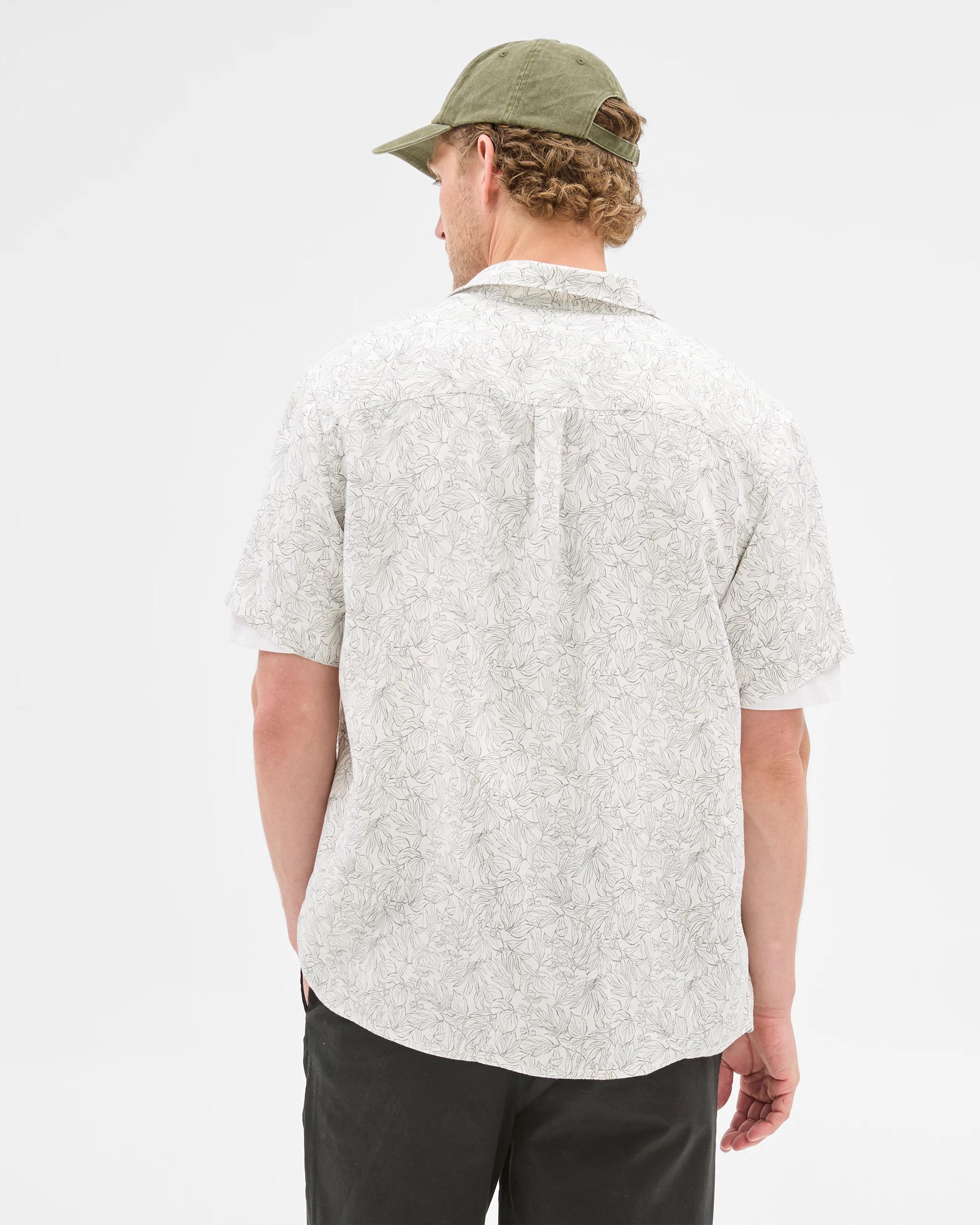 5 Target European Linen Floral Print Shirt WHITE, 5 of 7