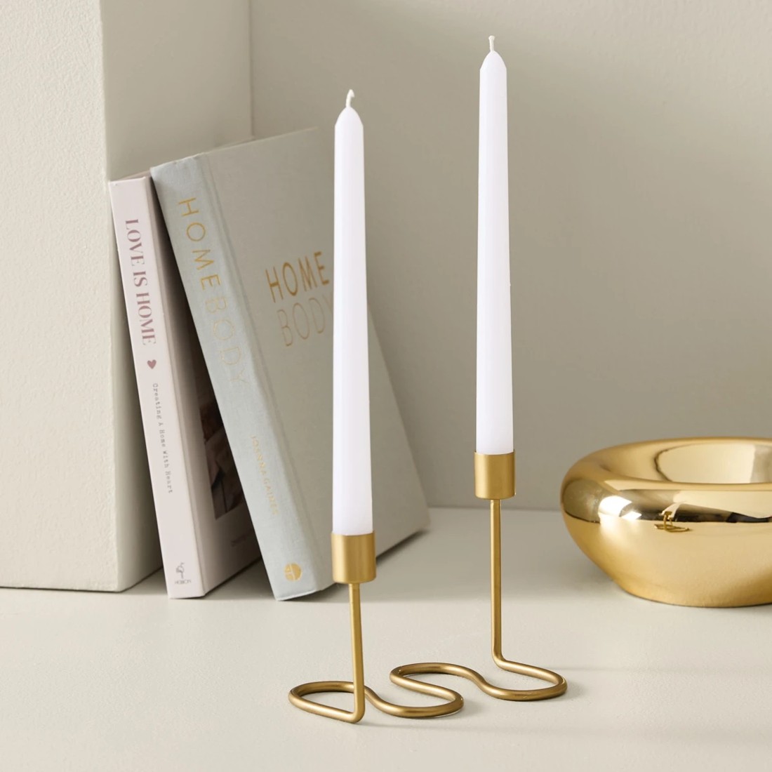 4 Wave Taper Candle Holder - Gold Look, 4 of 4