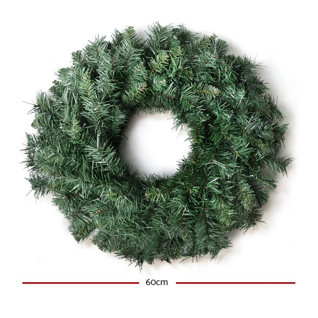 2 Jingle Jollys 60cm Christmas Wreath Garland Xmas Decorations Wedding Party - Green, 2 of 8