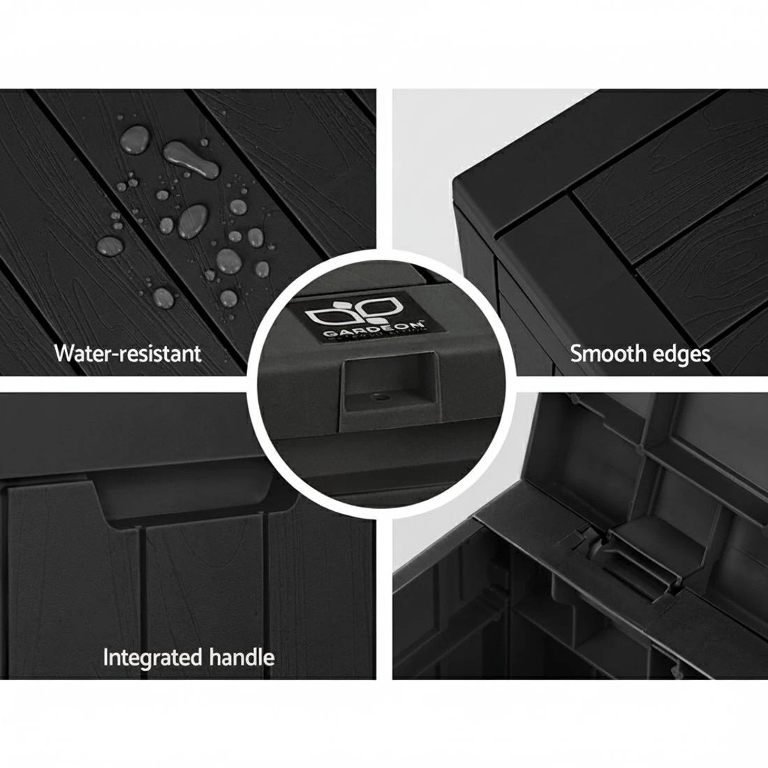 5 Gardeon Outdoor Storage Box 118L Container Lockable Garden Toy Tool Shed - Black, 5 of 6