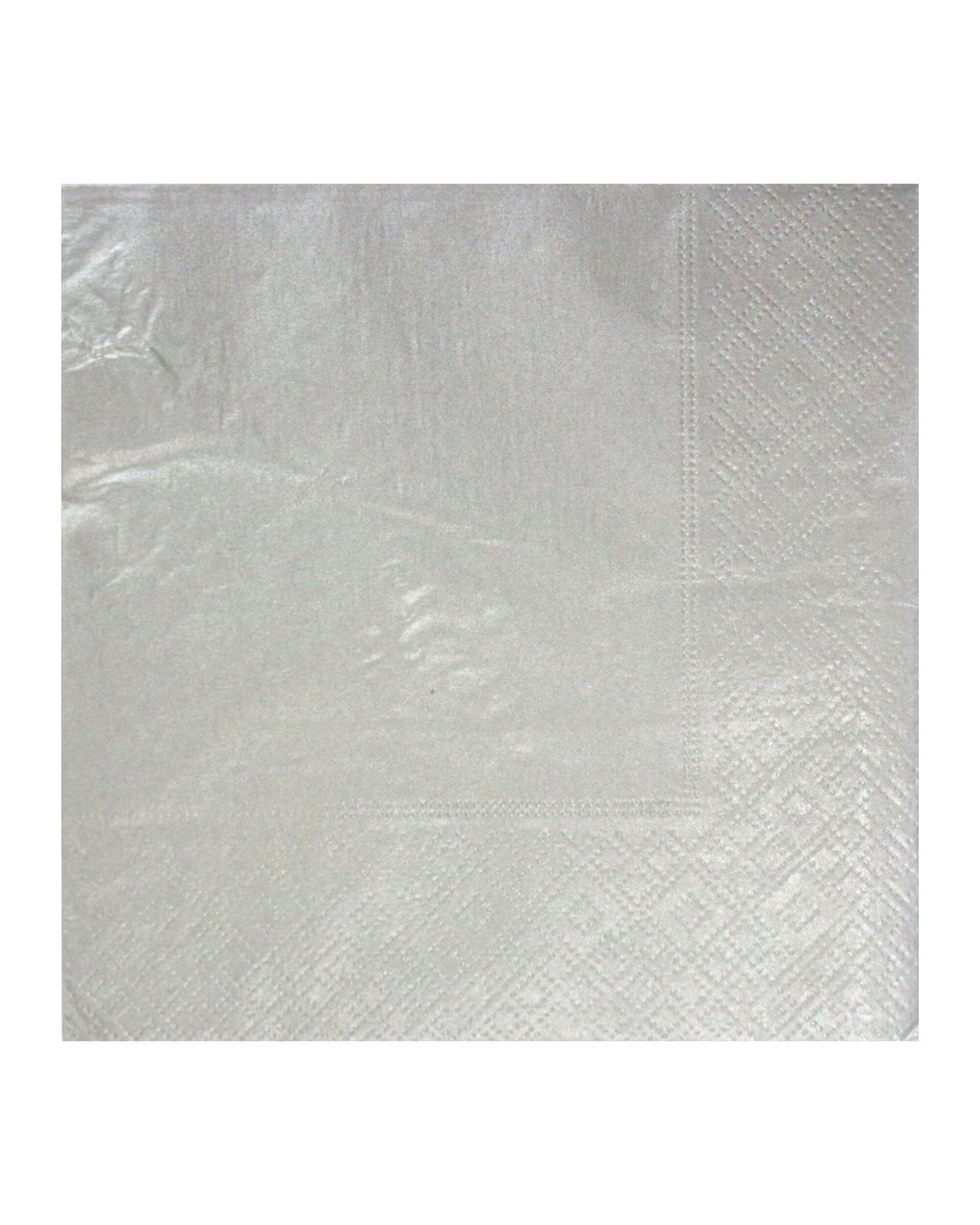 1 Alpen Metallic Lunch Napkins Serviettes Pack of 50 - Silver, 1 of 2