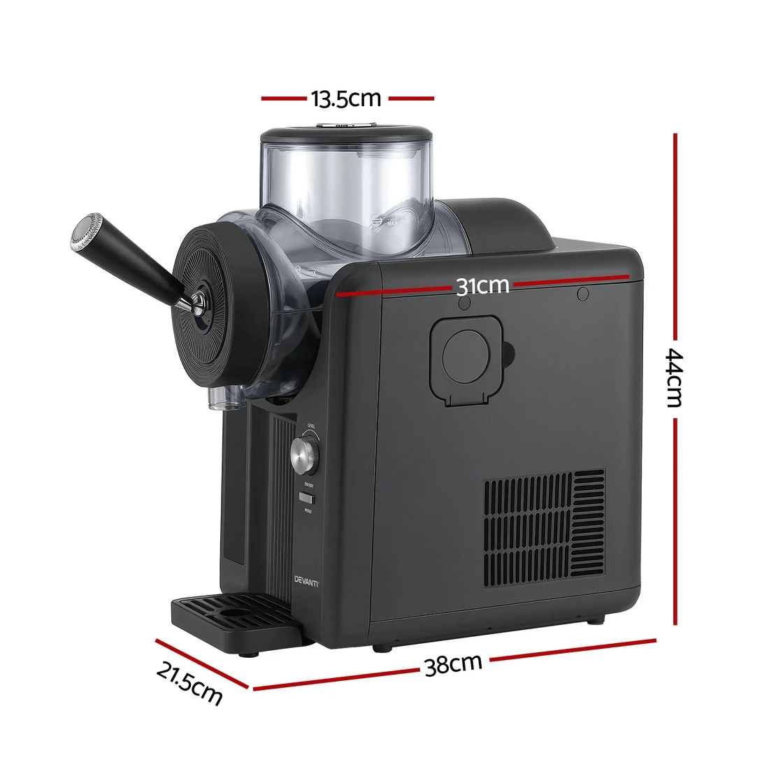 2 Devanti 2L Slushie Machine Ice Maker Frozen Slushy Smoothies Milkshakes - Black, 2 of 7