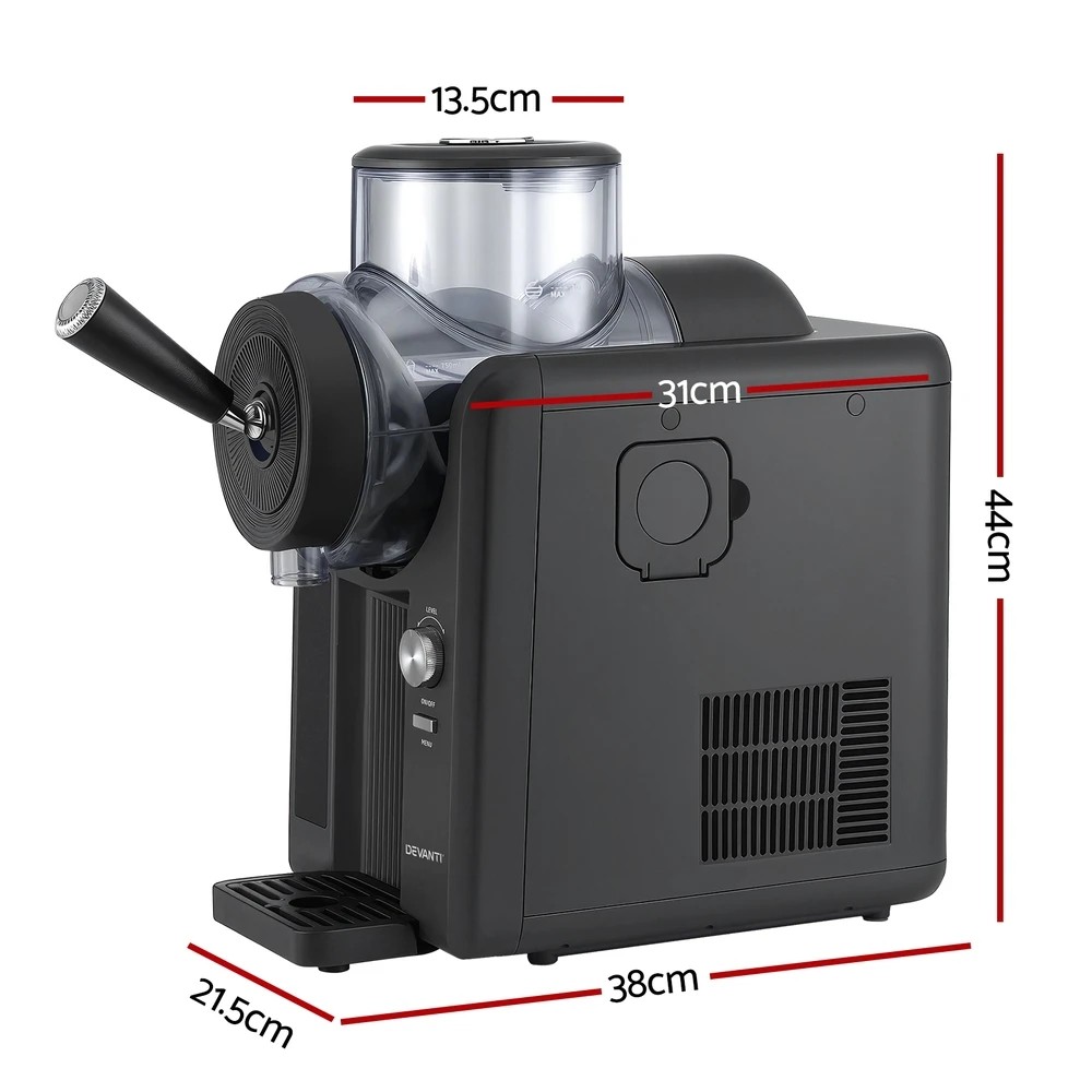 2 Devanti 6in1 Slushie Machine Ice Cream Maker 2L Frozen Smoothies Milkshakes - Black, 2 of 7