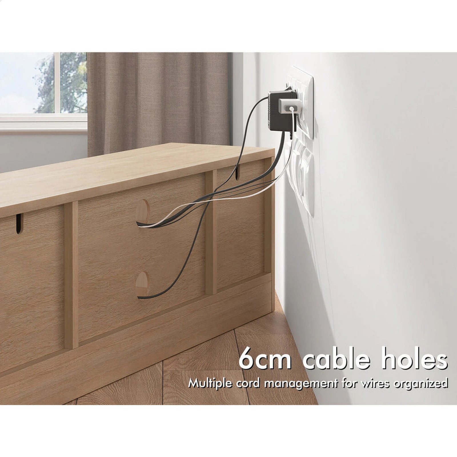 7 Alfordson TV Cabinet Entertainment Unit Stand 120cm Hamptons Storage - Wood, 7 of 10