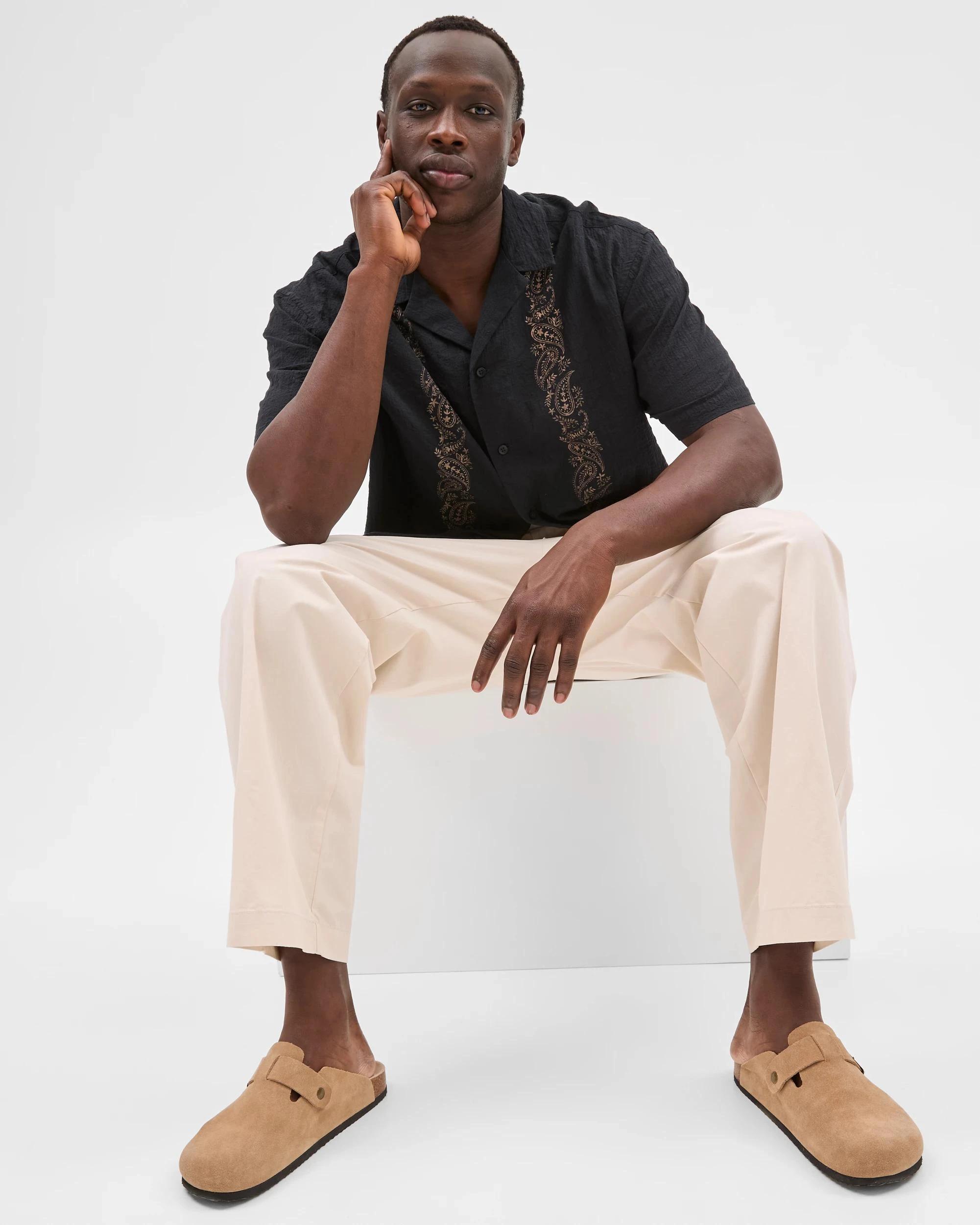 6 Commons Australian Cotton Short Sleeve Shirt PAISLEY BLACK, 6 of 6