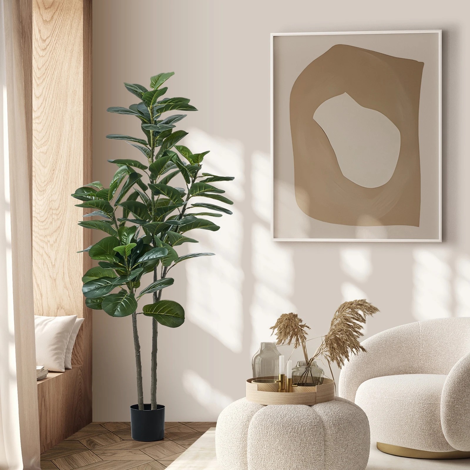 4 Livsip 150cm Artificial Fiddle Leaf Fig Tree - Green, 4 of 10