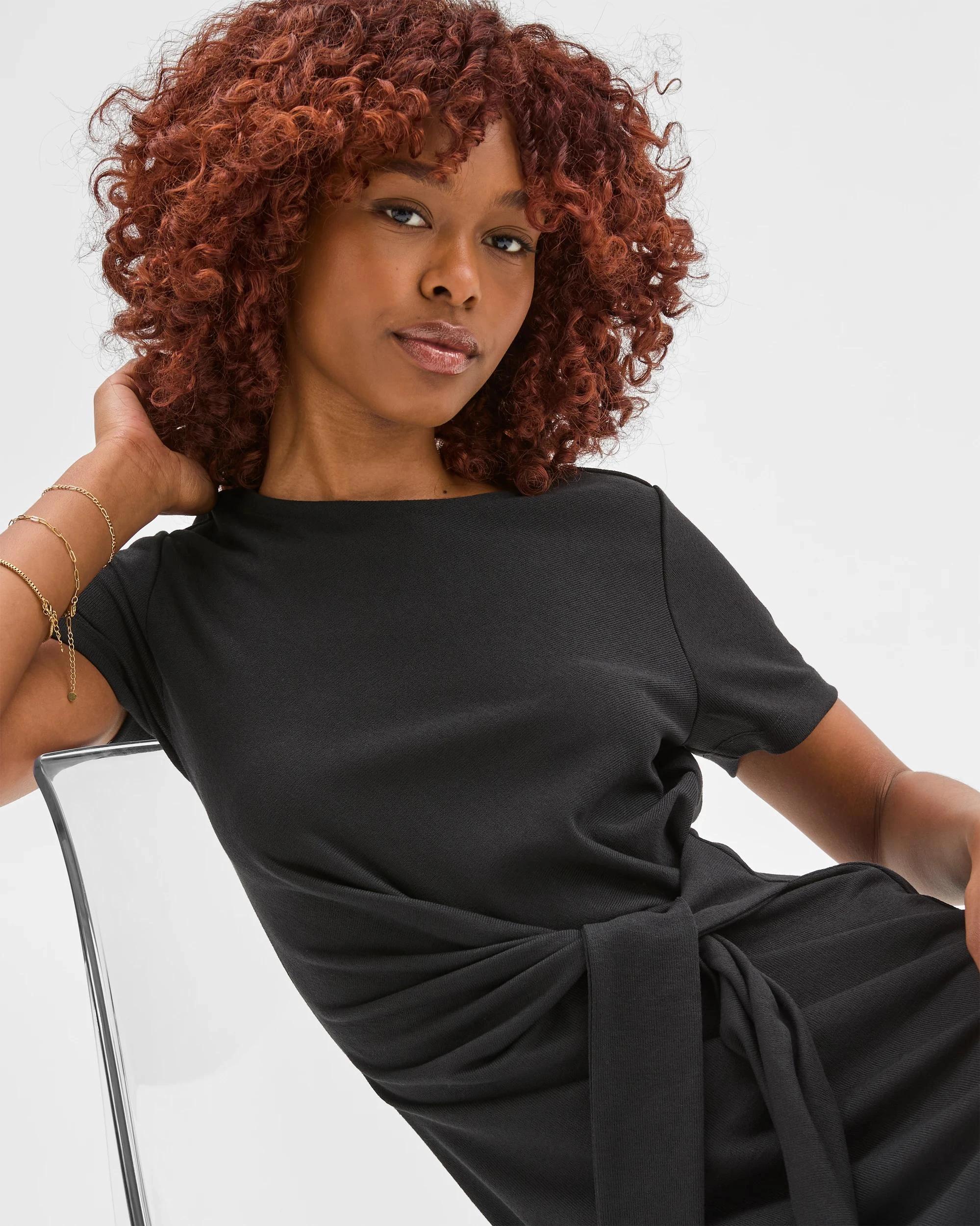 4 Target Petites Petites Tie Side Mini Dress BLACK, 4 of 6