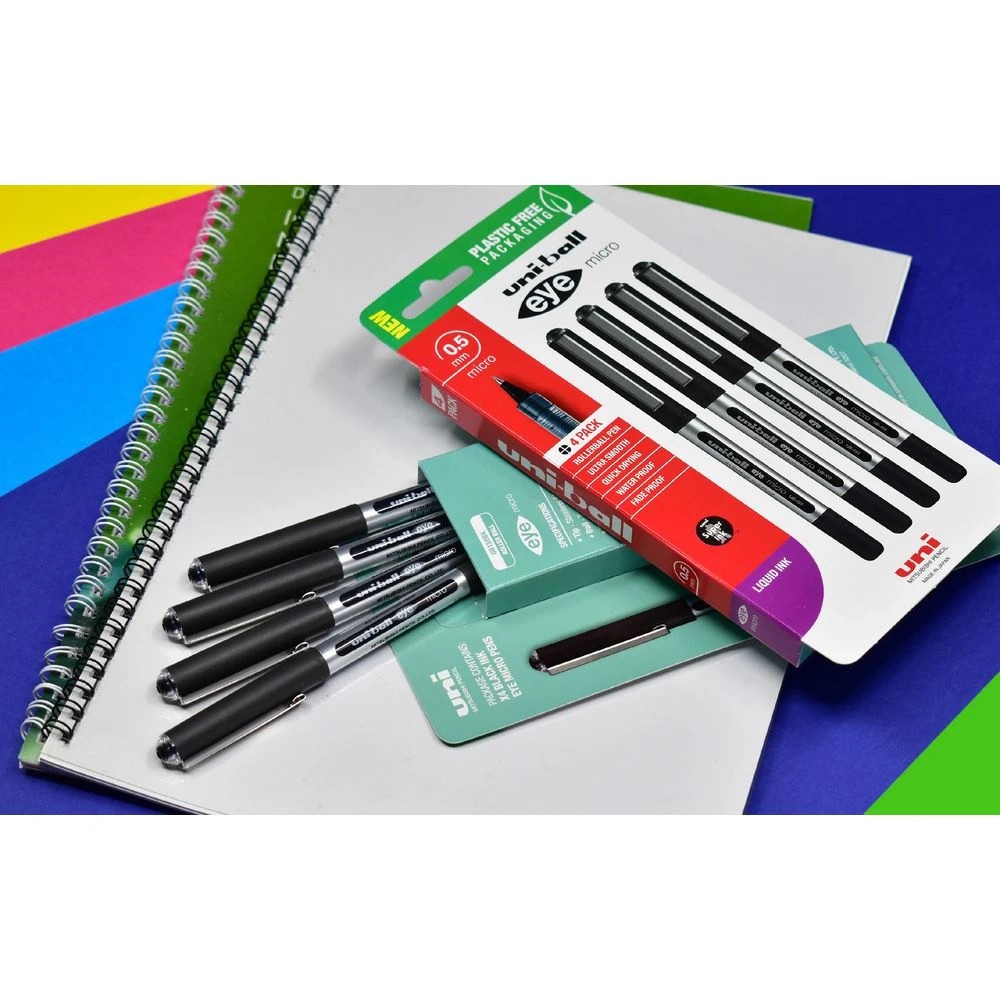 5 Uni-Ball Eye Micro Rollerball Pens Black 4 Pack, 5 of 6