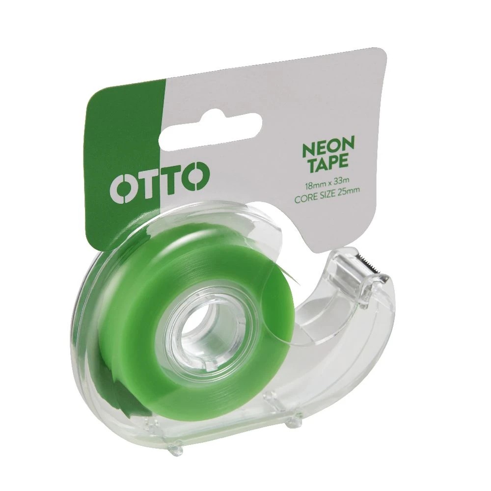 2 Otto Invisible Adhesive Tape with Dispenser 18mm x 33m Green, 2 of 4