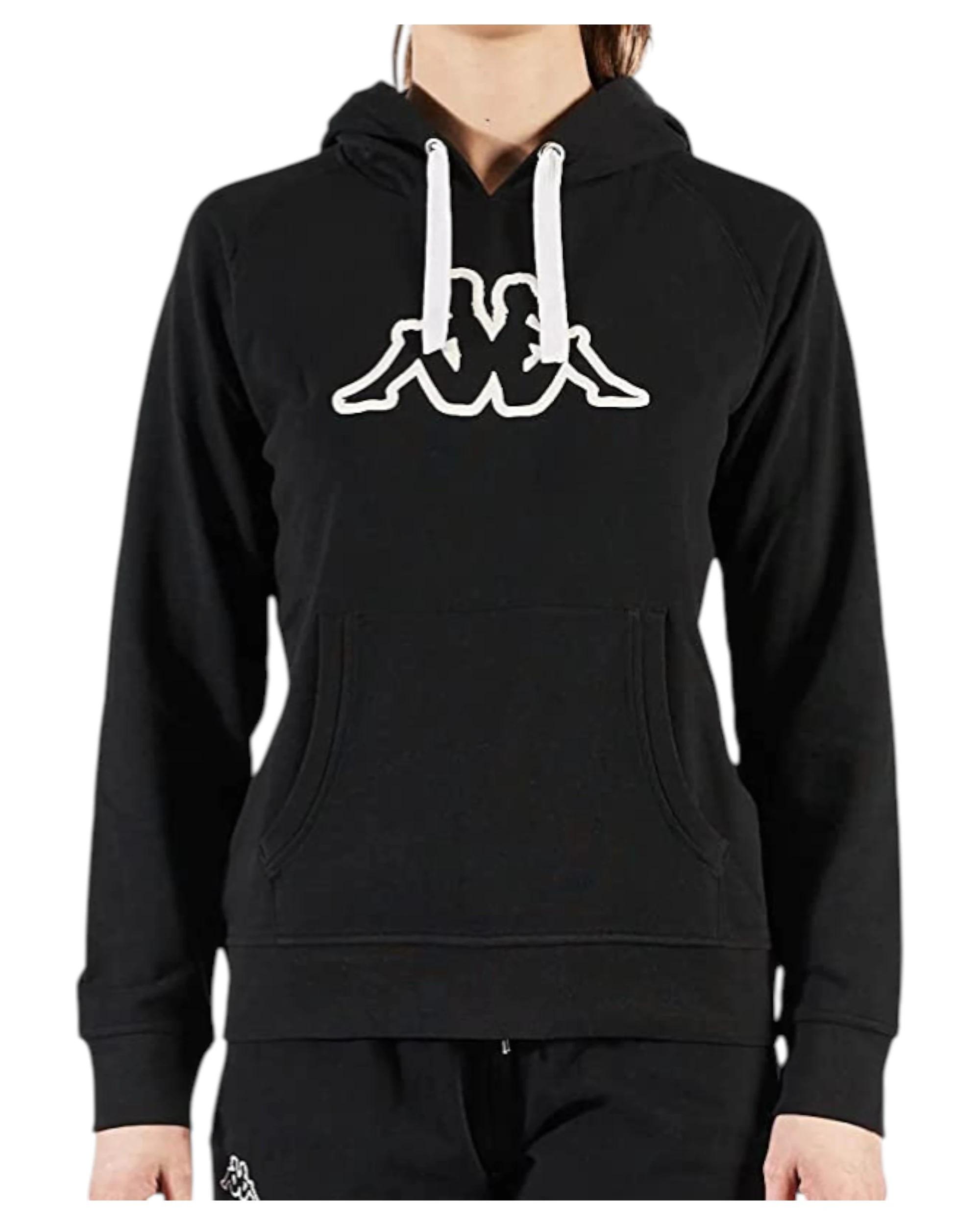 5 Kappa Womens Logo Zeleril Slim Black/White Hoodie Performance Jumper BLACK/WHITE, 5 of 6