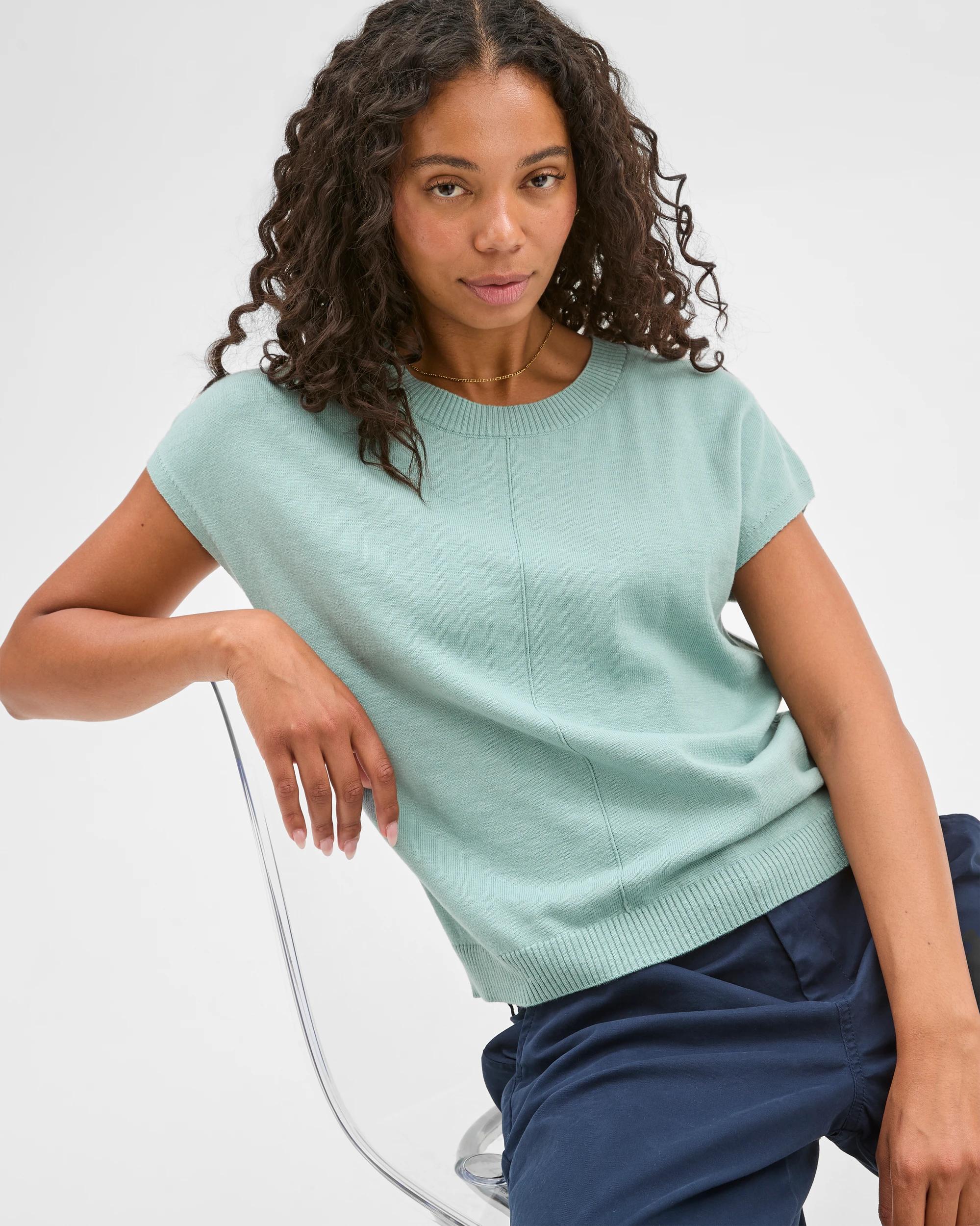 6 Target Australian Cotton Blend Extended Sleeve Knitted T-shirt AQUIFER, 6 of 6