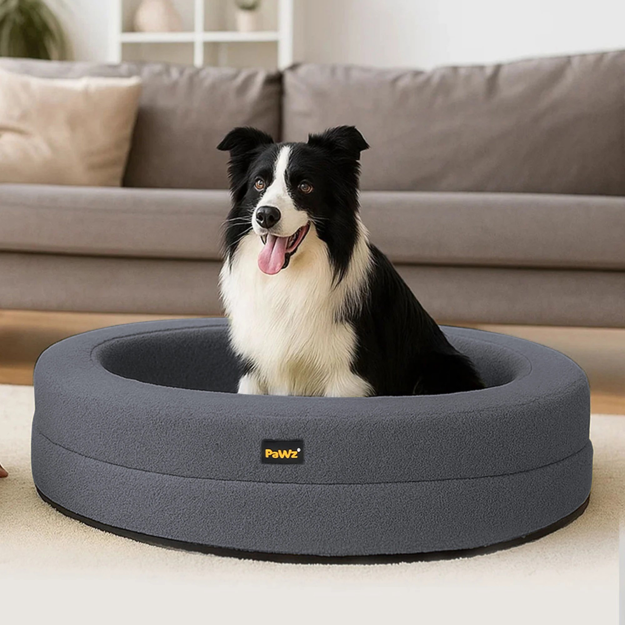 8 Pawz Washable Round Pet Bed  XL - Grey, 8 of 9
