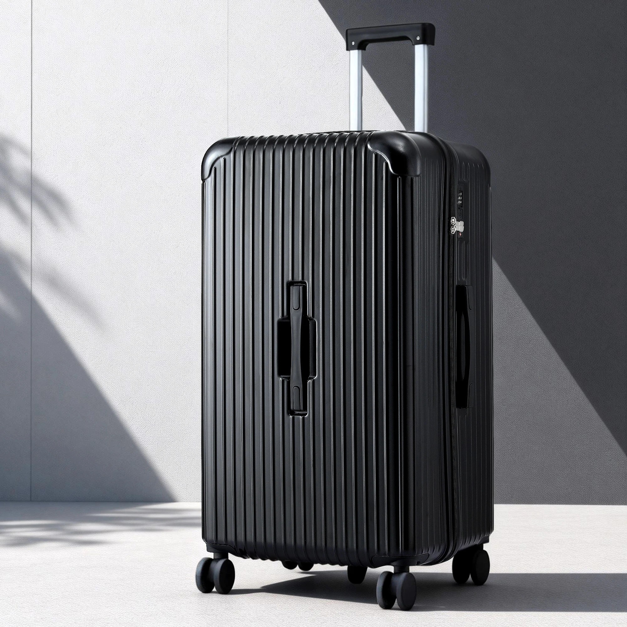 3 Wanderlite 28" Trunk Luggage Suitcase Travel 5 Wheels Type-C Port TSA - Black, 3 of 8