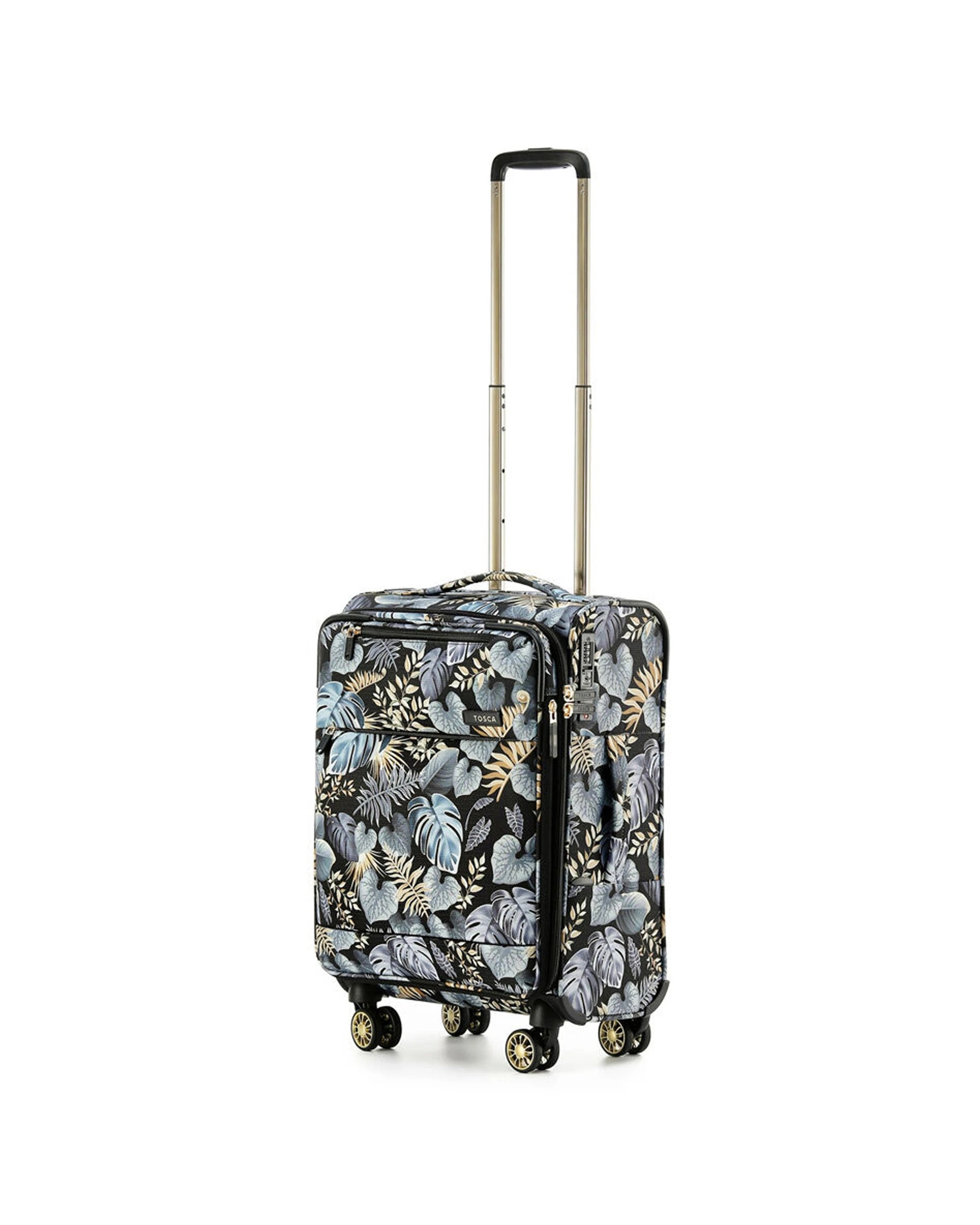 2 Tosca Golden Palm 48L Carry On Luggage Suitcase Small - Pattern, 2 of 6