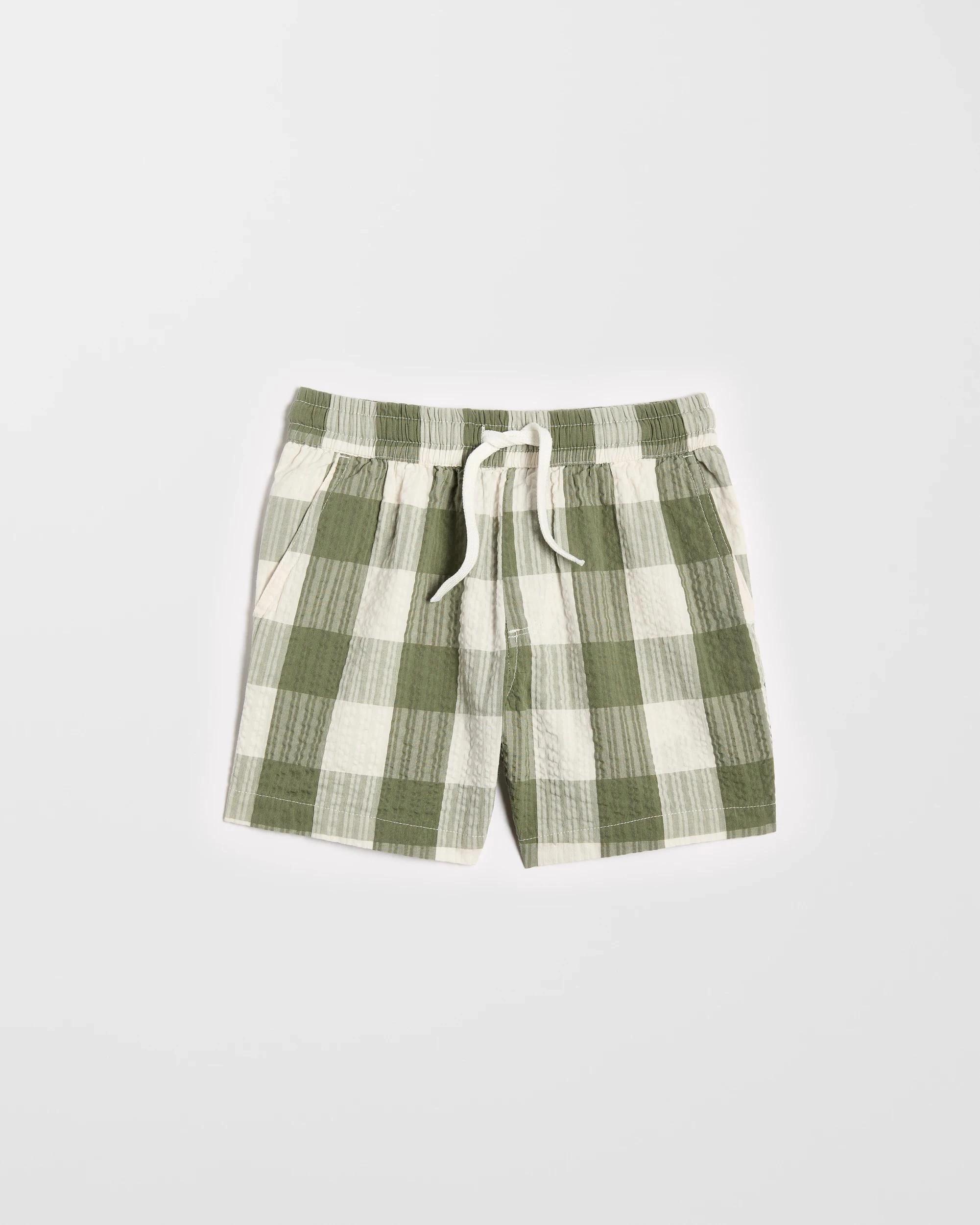 1 Target Australian Cotton Textured Stripe Shorts KHAKI / CREAM, 1 of 3