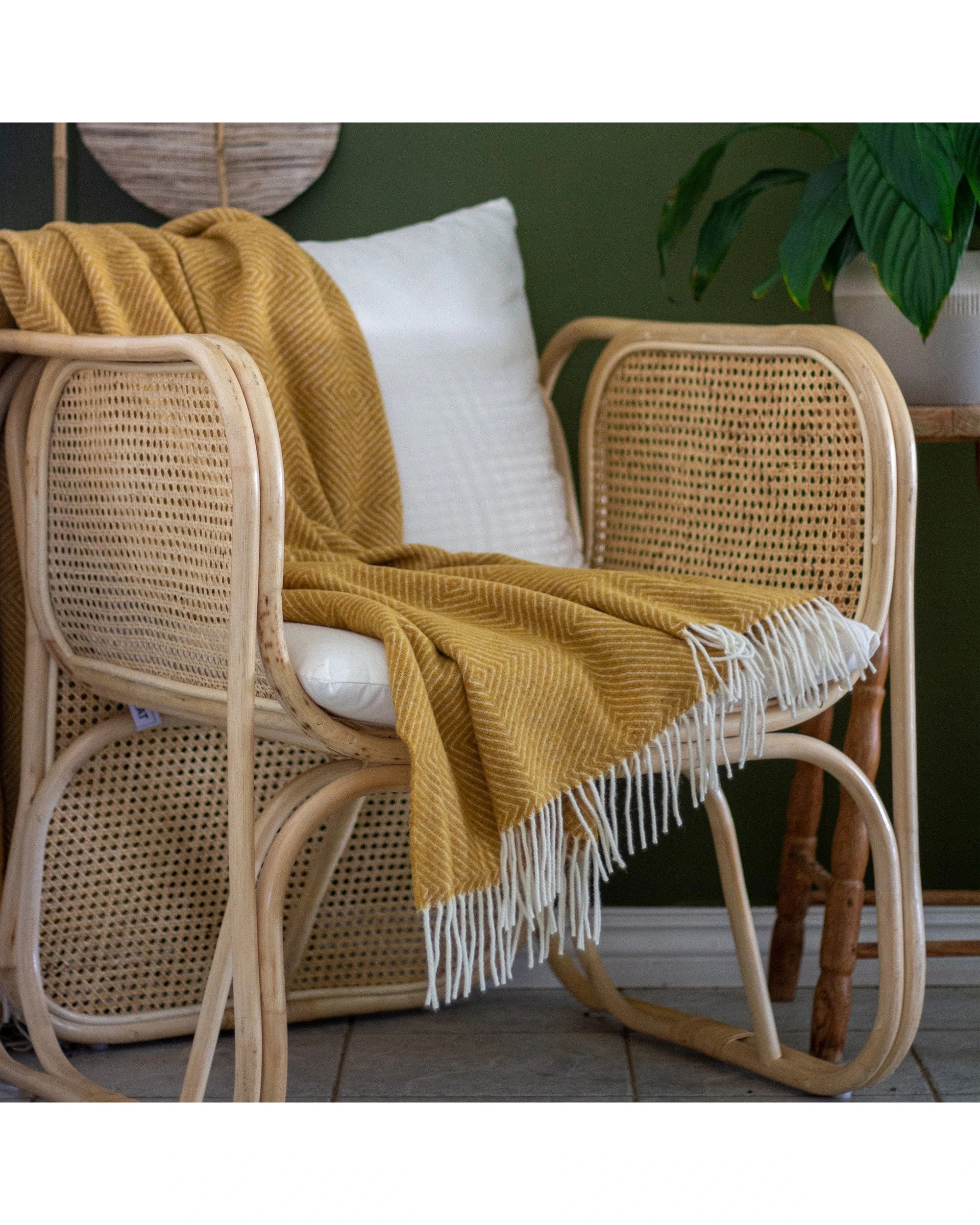 6 Codu Hampton Merino Wool Blend Throw Rug Home Decor Mustard, 6 of 7