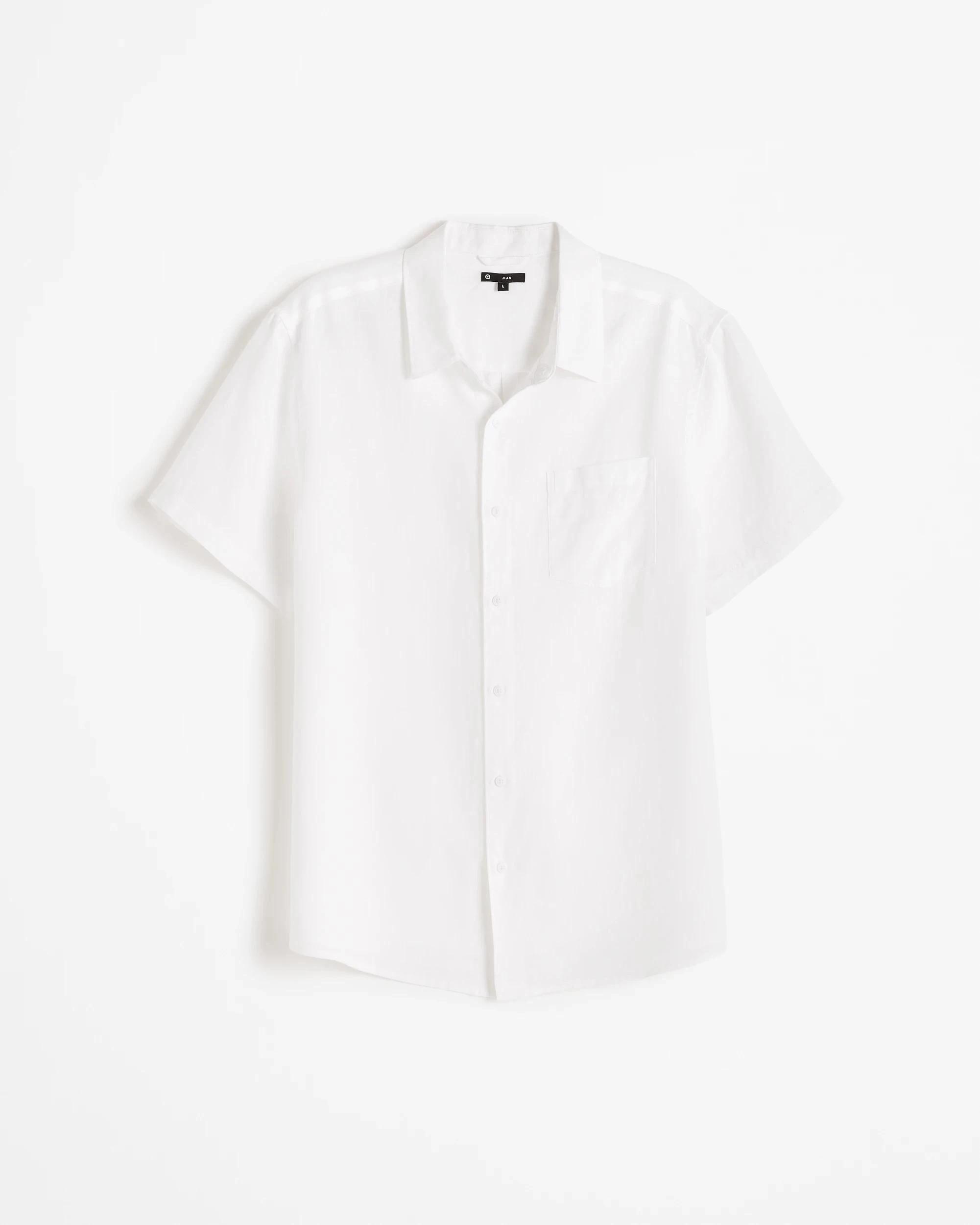 6 Target Man European Linen Short Sleeve Shirt WHITE, 6 of 9