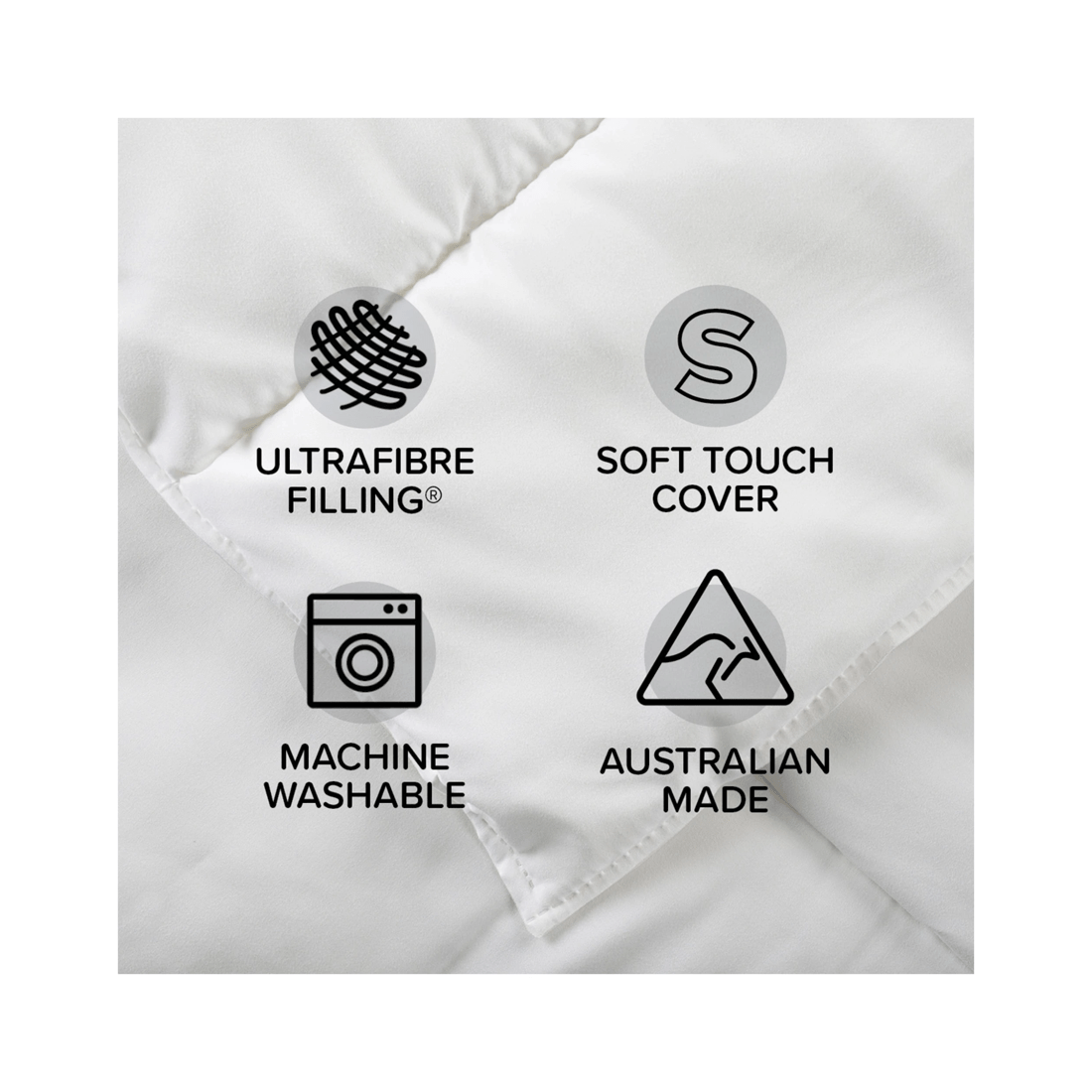 4 Tontine Good Night Soft Snuggly Quilt All Seasons King Bed Microfibre Machine Washable
 - King Bed
 - White, 4 of 5