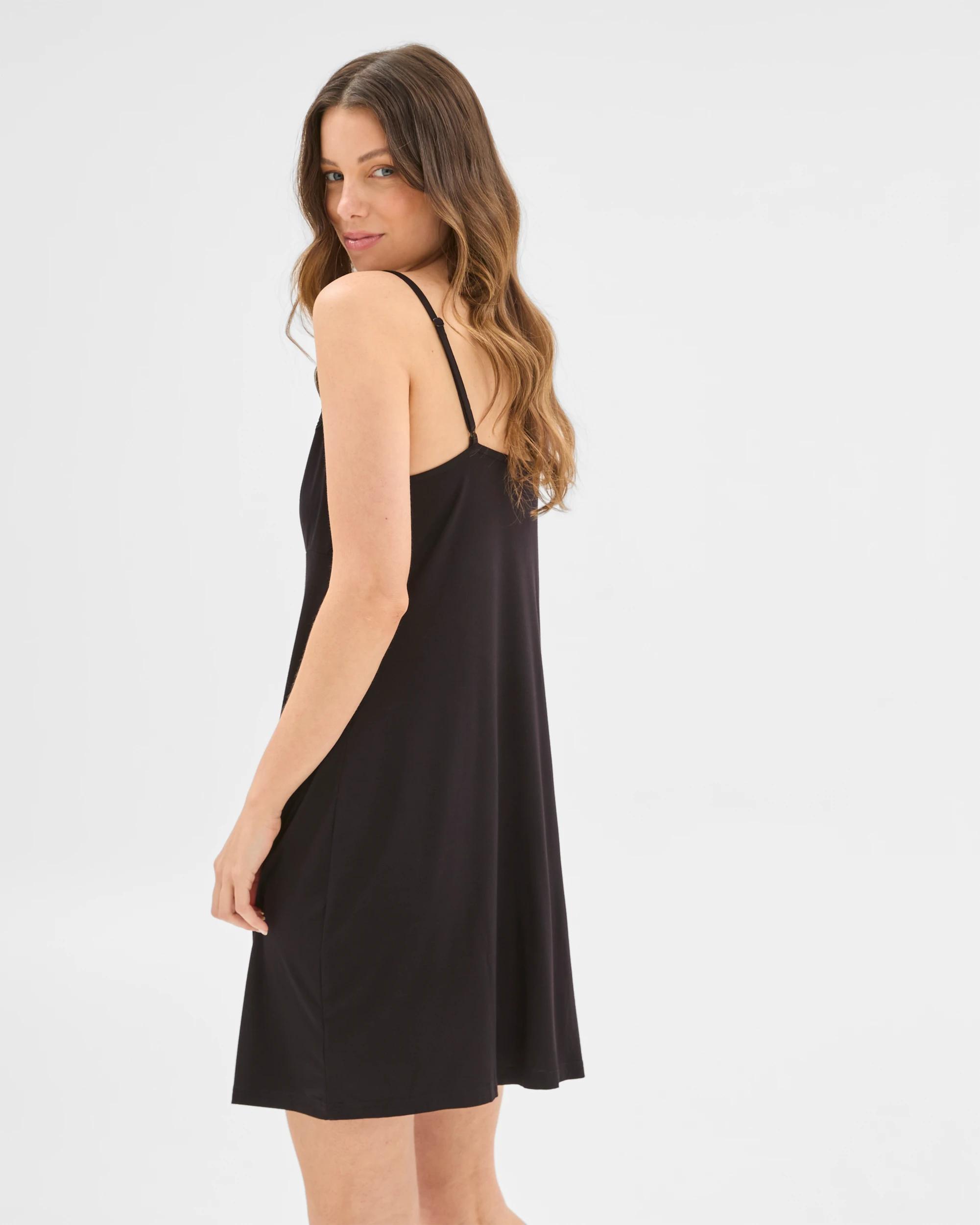 4 Target Womens Soft Comfort Bamboo Sleep Lace Cami Nightie BLACK, 4 of 6