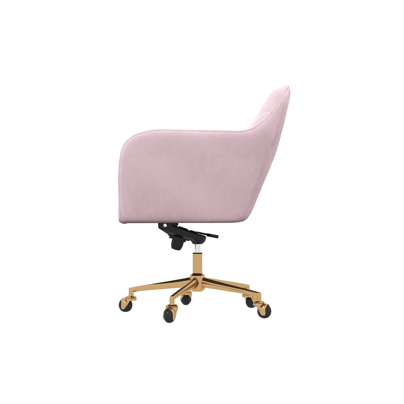 7 Casa Decor Arles Velvet Office Chair Mid Back Swivel Height Adjustable - Pink, 7 of 10