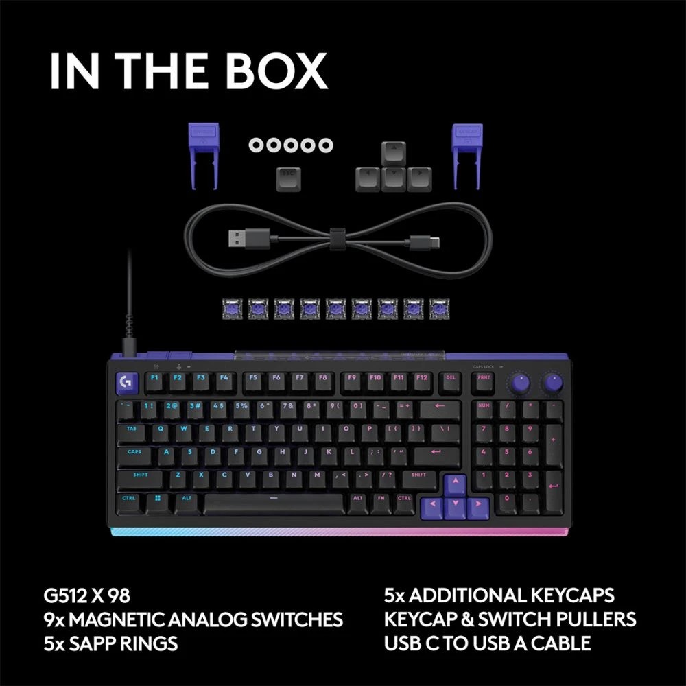 8 Logitech G G512 X 98 Gaming Keyboard Black, 8 of 10