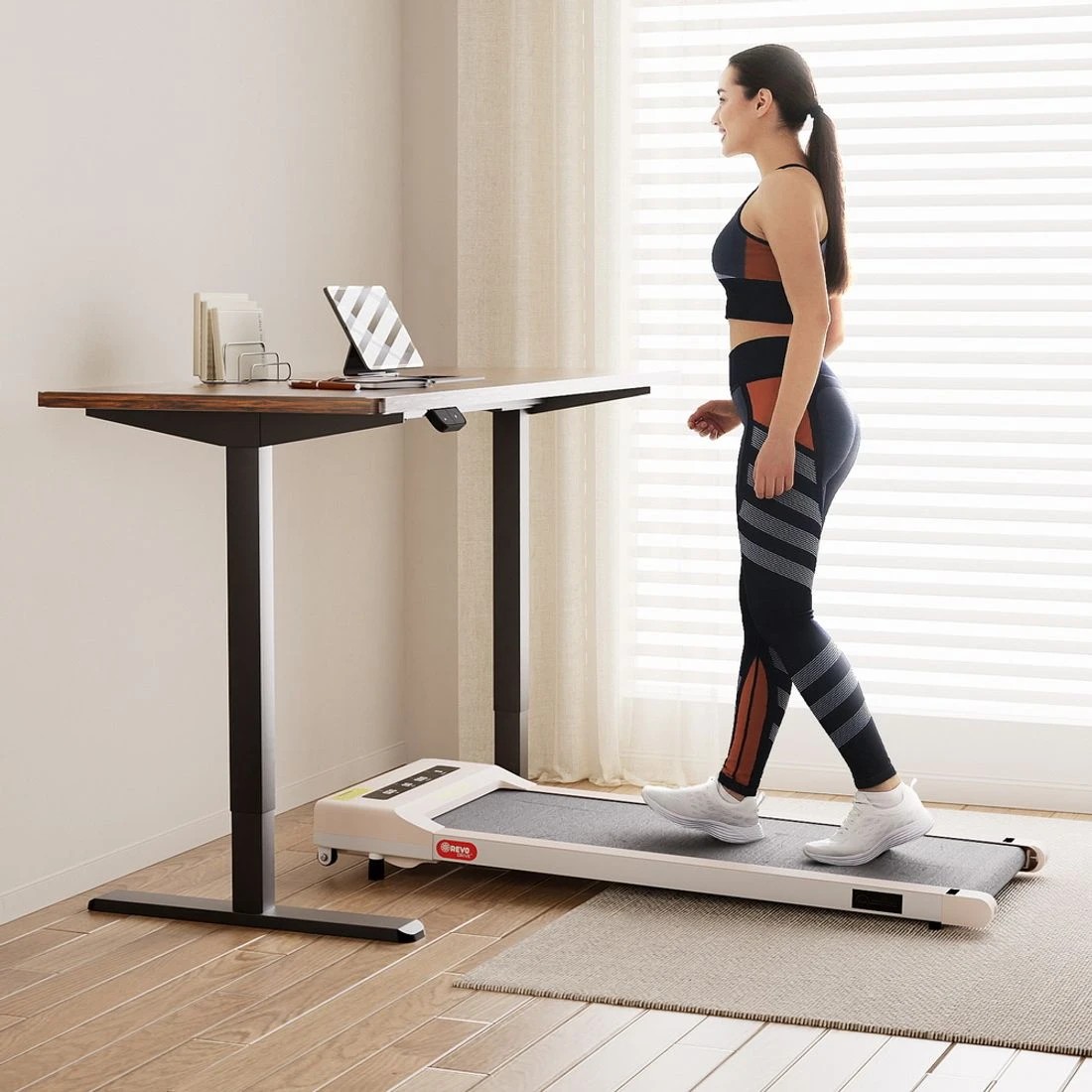 3 Artiss 360mm Treadmill Electric Walking Pad with 140cm Automatic Standing Desk - Multi, 3 of 6
