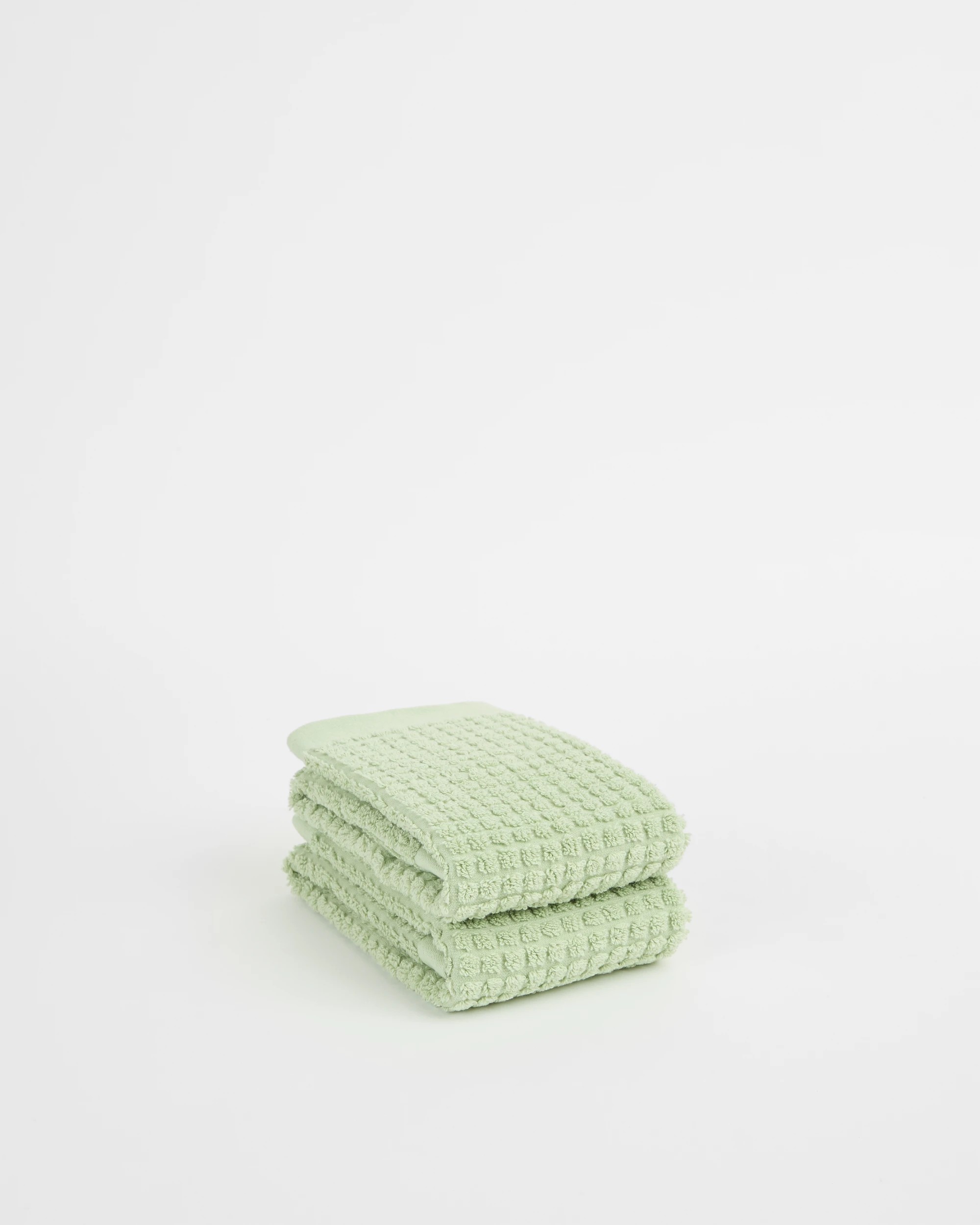 1 Target Cassie Textured Australian Cotton 2 Pack Hand Towel - Green, 1 of 2