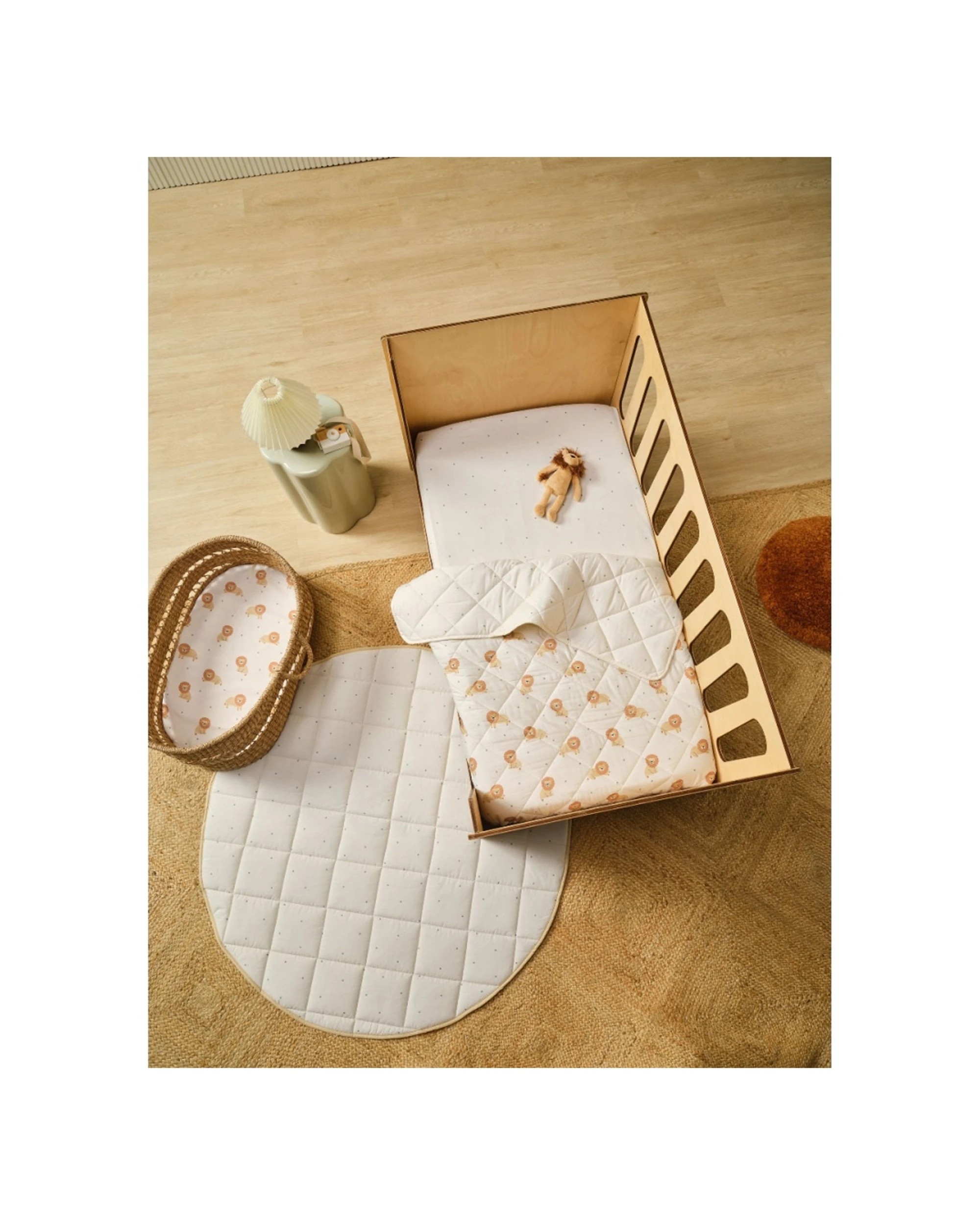 3 Linen House Kids 2pc Cat Nap Bassinet Fitted Sheet Set Baby Nursery Bedding - White, 3 of 3