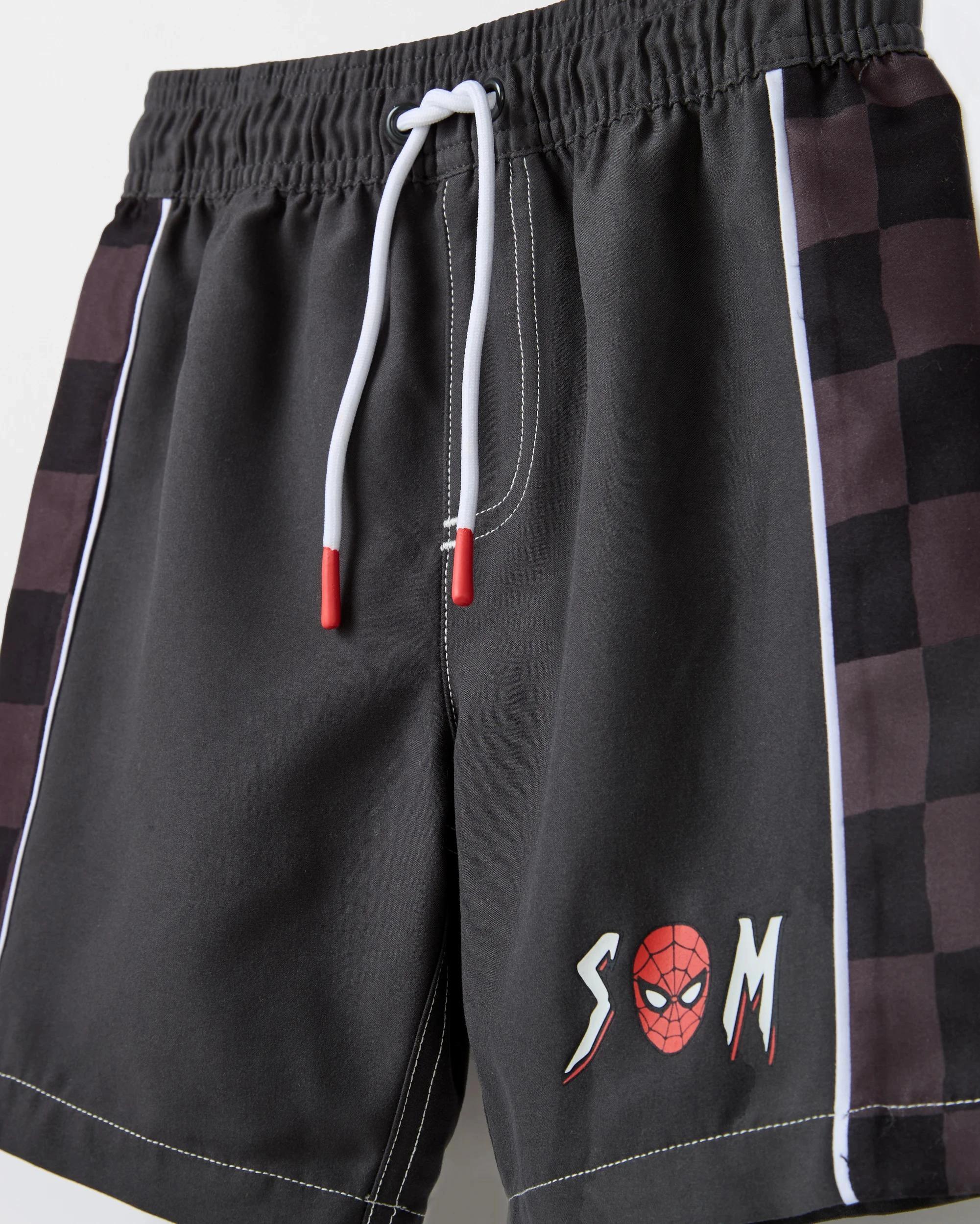 3 Spider-Man Checkered Swim Boardshorts CHARCOAL, 3 of 3