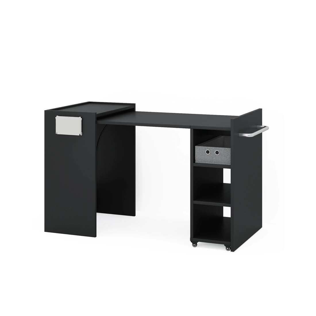 1 Advwin Computer Desk Folding Sewing Table Black, 1 of 8