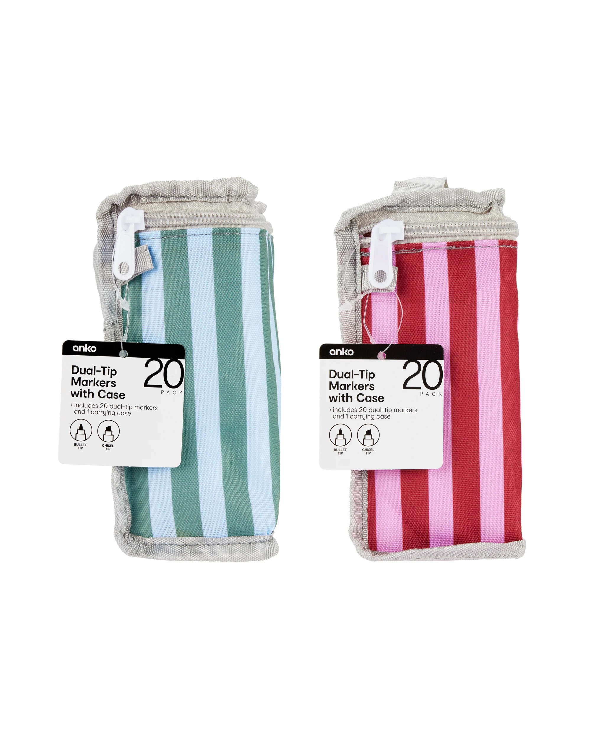 2 20 Pack Dual-Tip Markers with Carrying Case - Assorted, 2 of 8