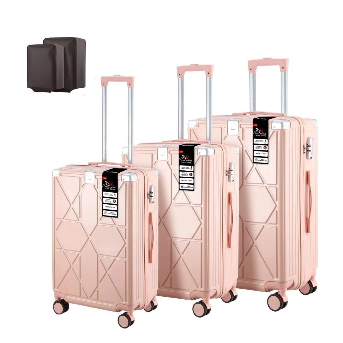 4 Buon Viaggio 3 Piece Luggage Suitcase Set Carry On Traveller Bag, 4 of 4