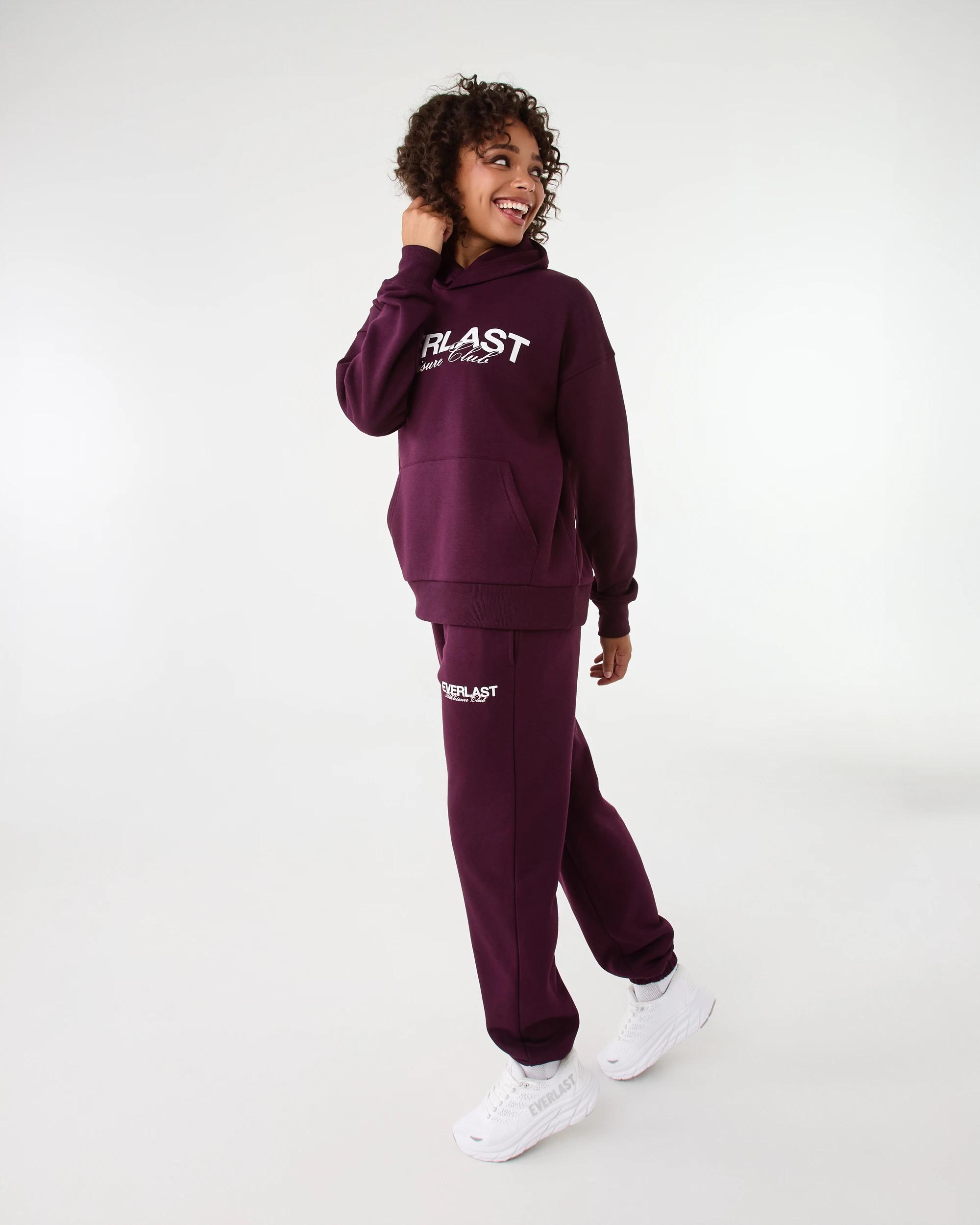 3 Everlast Womens Street Hoodie Deep Plum, 3 of 10