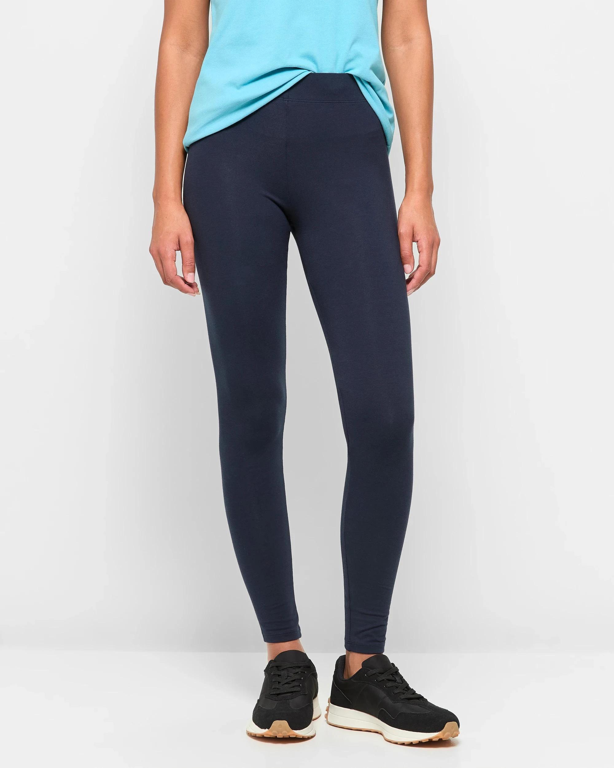 2 Target Active Australian Cotton Full Length Stretch Leggings NAVY BLUE, 2 of 5