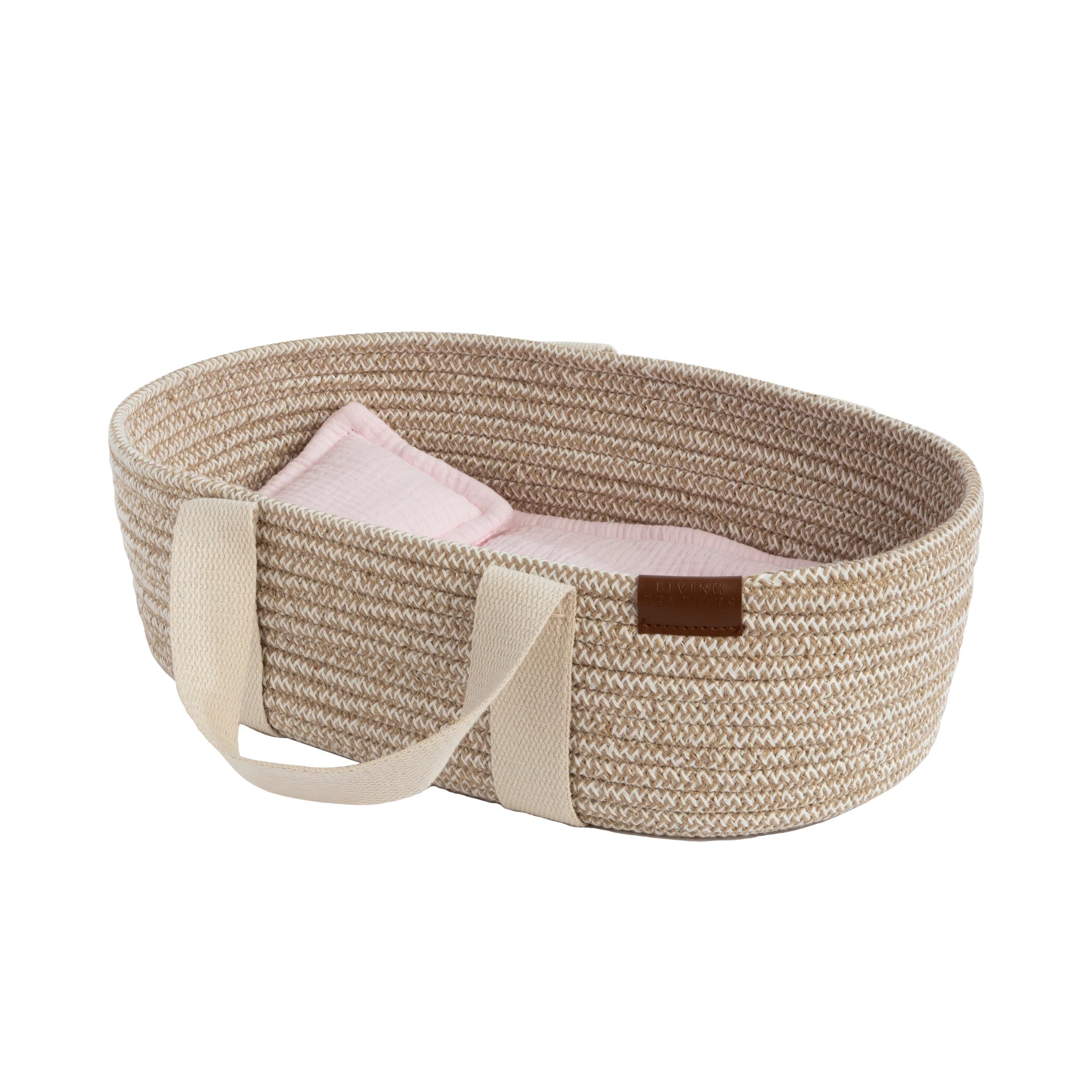 1 Living Textiles Pink Cotton Rope Storage Basket for Dolls, 1 of 5