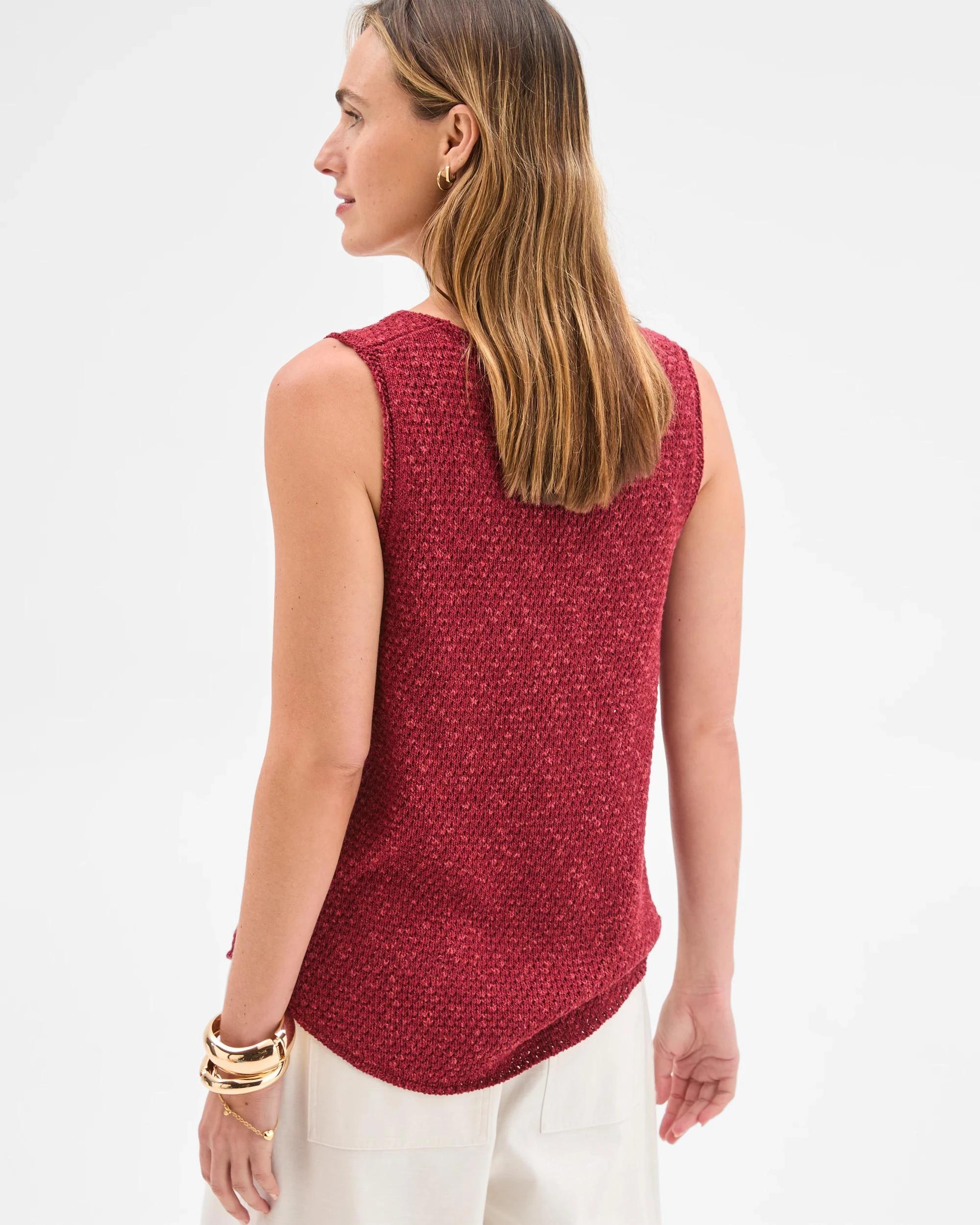 6 Target Woman Textured Knit Boxy Tank GARNET, 6 of 6